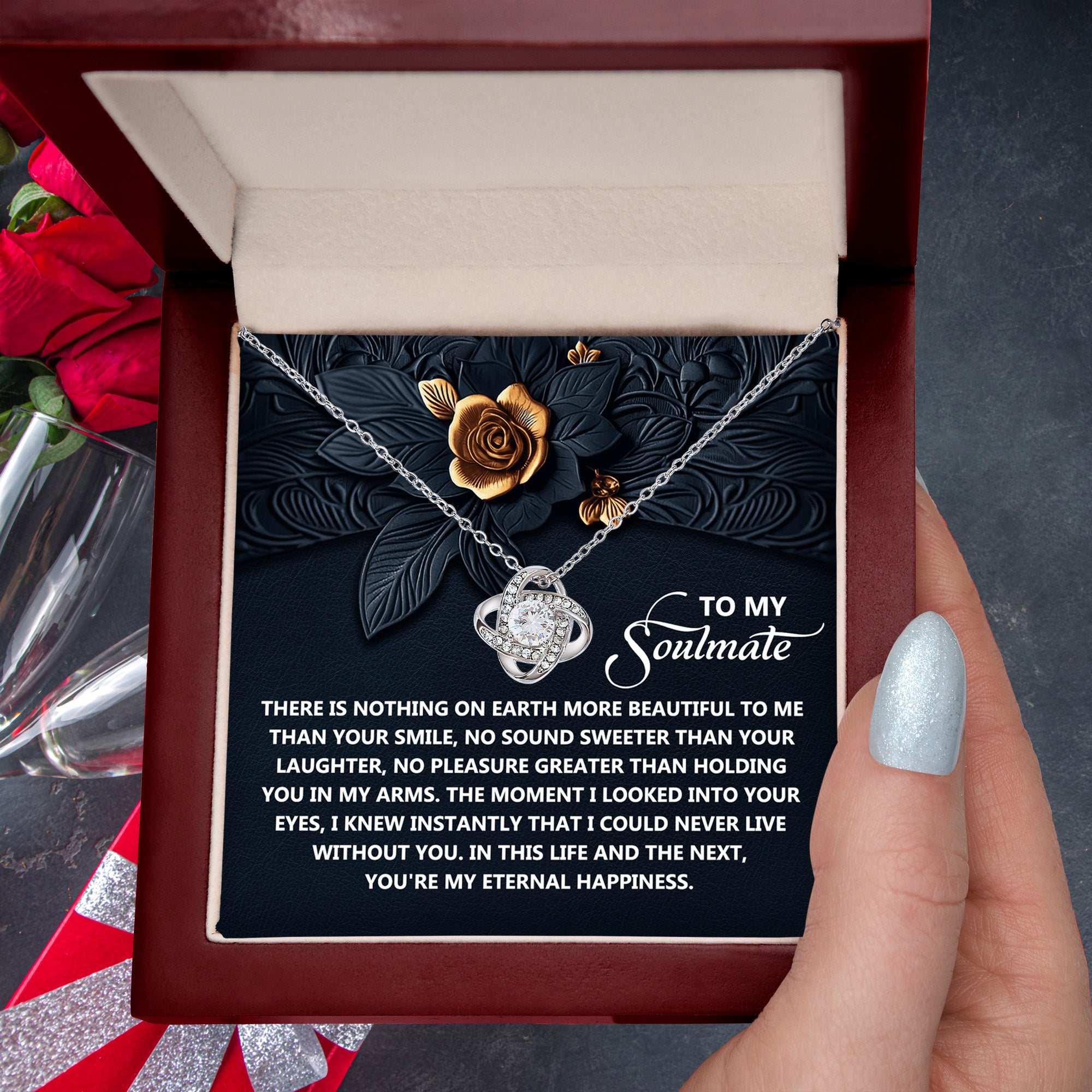 Gift for Soulmate - Eternal Happiness - Love Knot Pendant Necklace - Mallard Moon Gift Shop