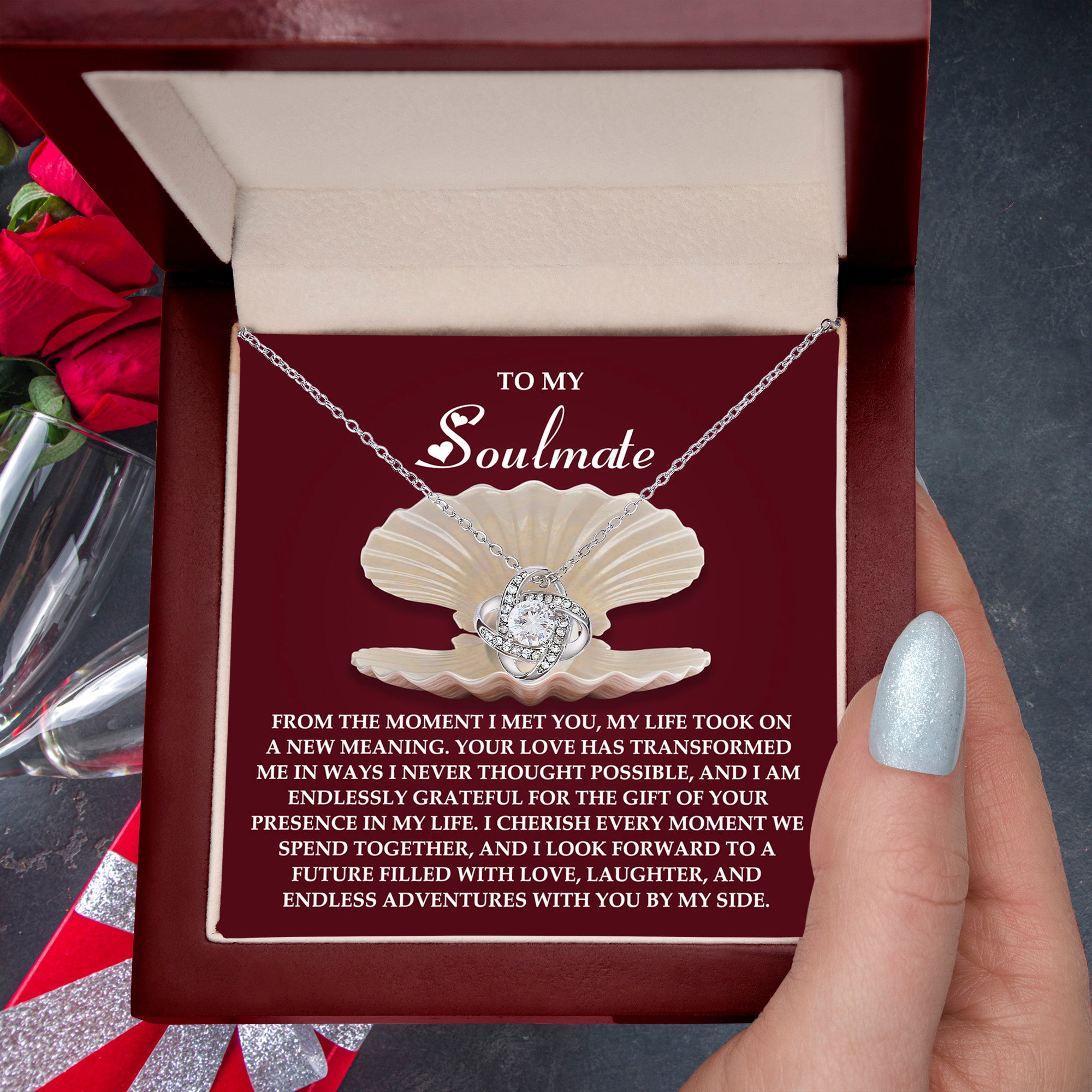 Gift for Soulmate - Every Moment - Love Knot Pendant Necklace - Mallard Moon Gift Shop