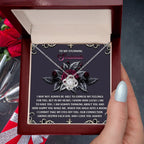Romantic Gift for Wife or Girlfriend - Stunning Love Knot Pendant Necklace with Soulmate Message - I Am Lucky