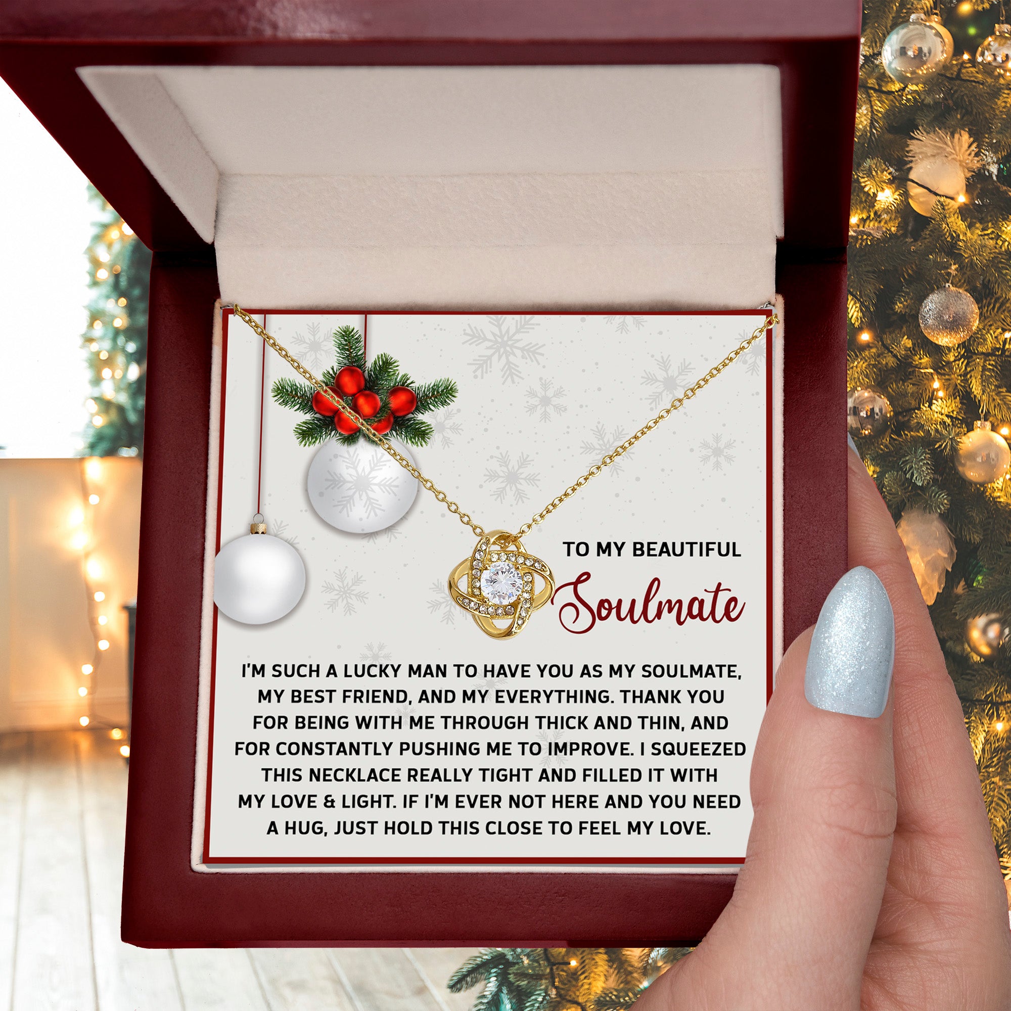 Gift for Soulmate - Feel My Love - Love Knot Pendant Necklace - Mallard Moon Gift Shop