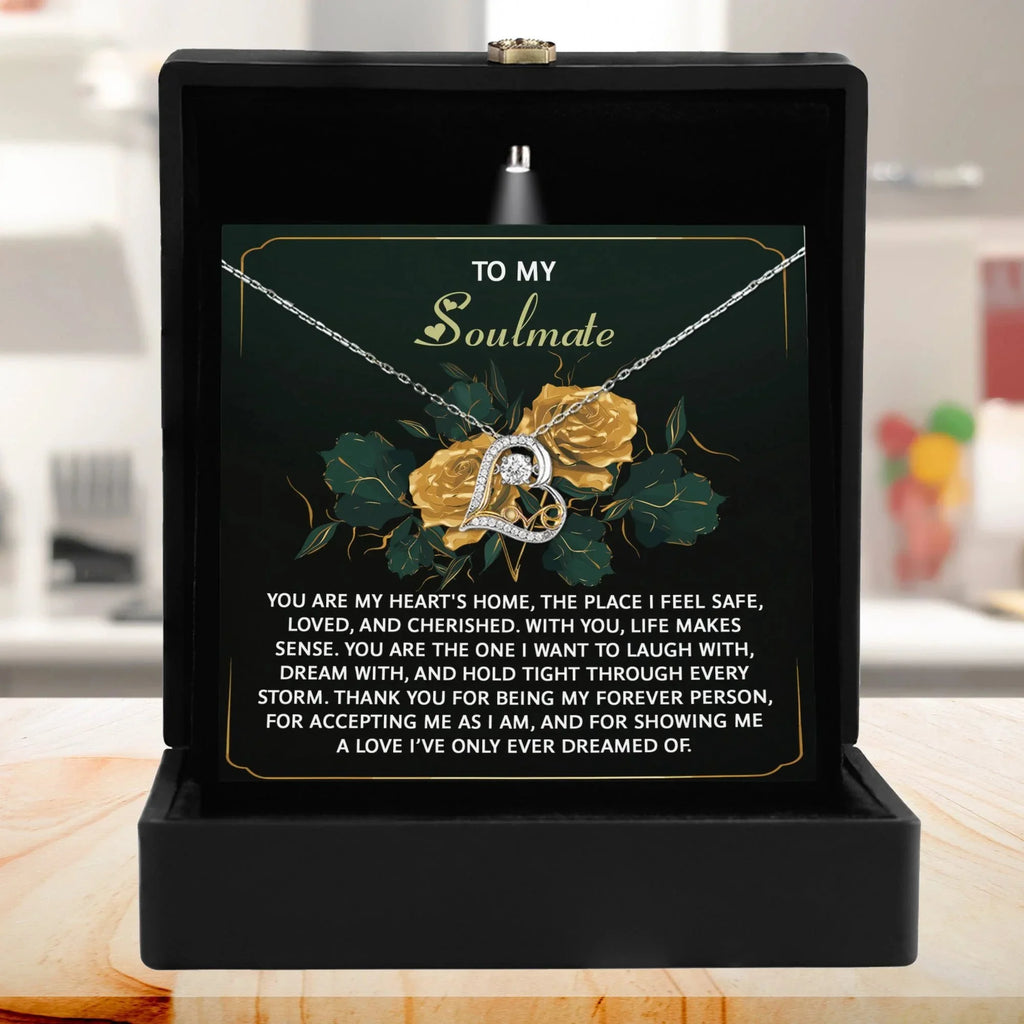 To My Soulmate - Love Dancing Heart Necklace – A Romantic Gift of Appreciation for Your Forever Person