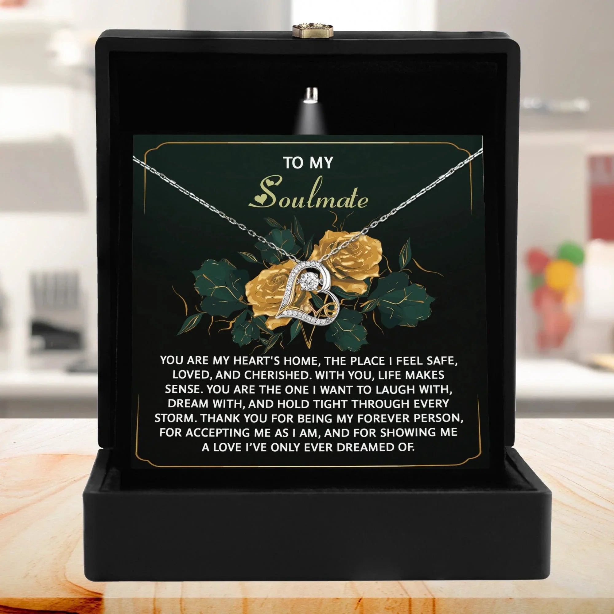 To My Soulmate - Love Dancing Heart Necklace – A Romantic Gift of Appreciation for Your Forever Person