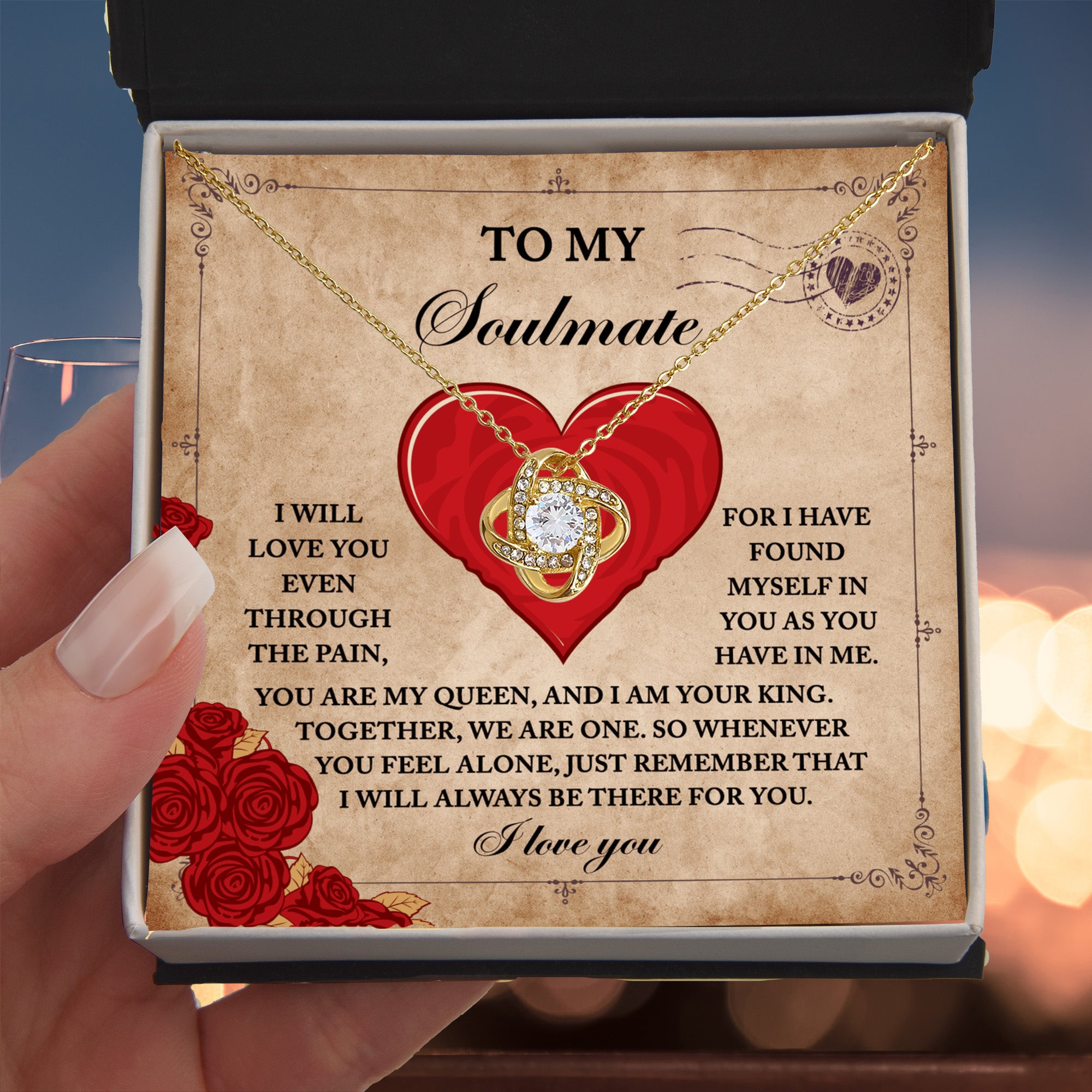 To My Soulmate - Love Knot Necklace – A Symbol of Eternal Unity and Devotion - Mallard Moon Gift Shop