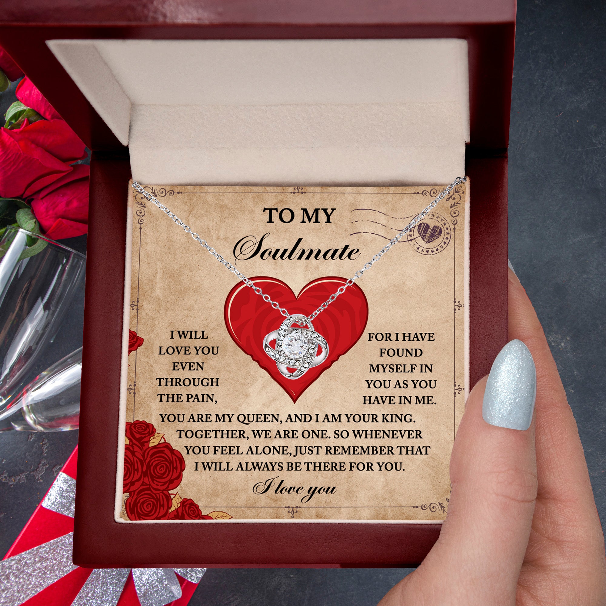 To My Soulmate - Love Knot Necklace – A Symbol of Eternal Unity and Devotion - Mallard Moon Gift Shop