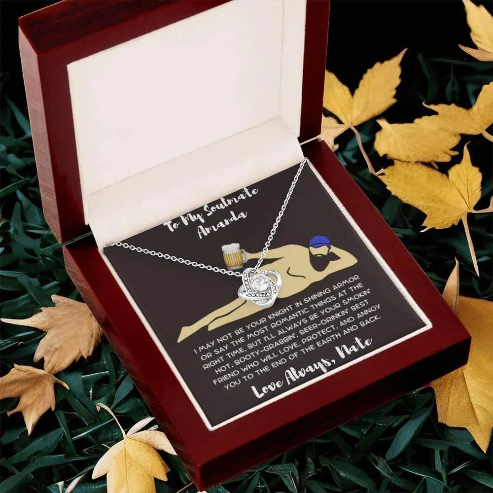 Soulmate Gift Knight in Shining Armor Personalized Love Knot Necklace