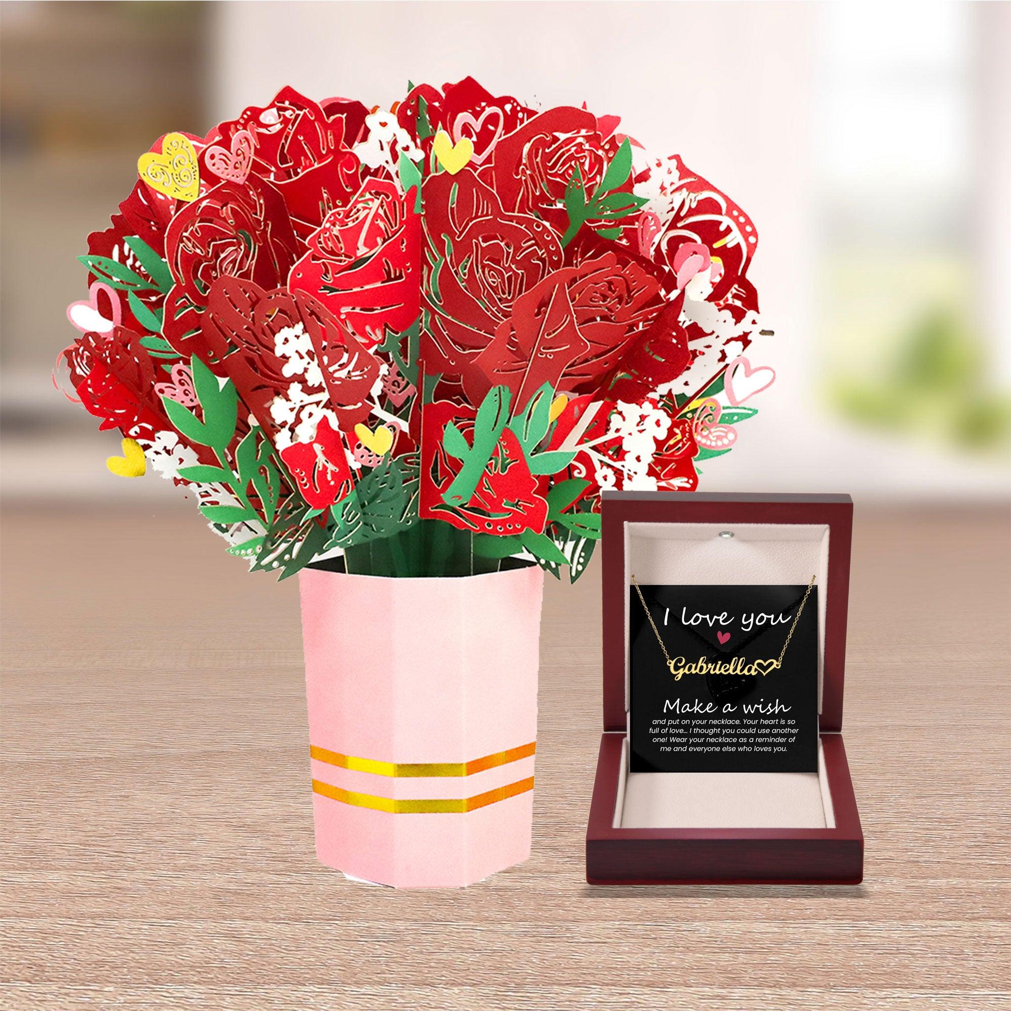 Soulmate Gift Make a Wish Your Heart is Full of Love Personalized Name Necklace - Mallard Moon Gift Shop