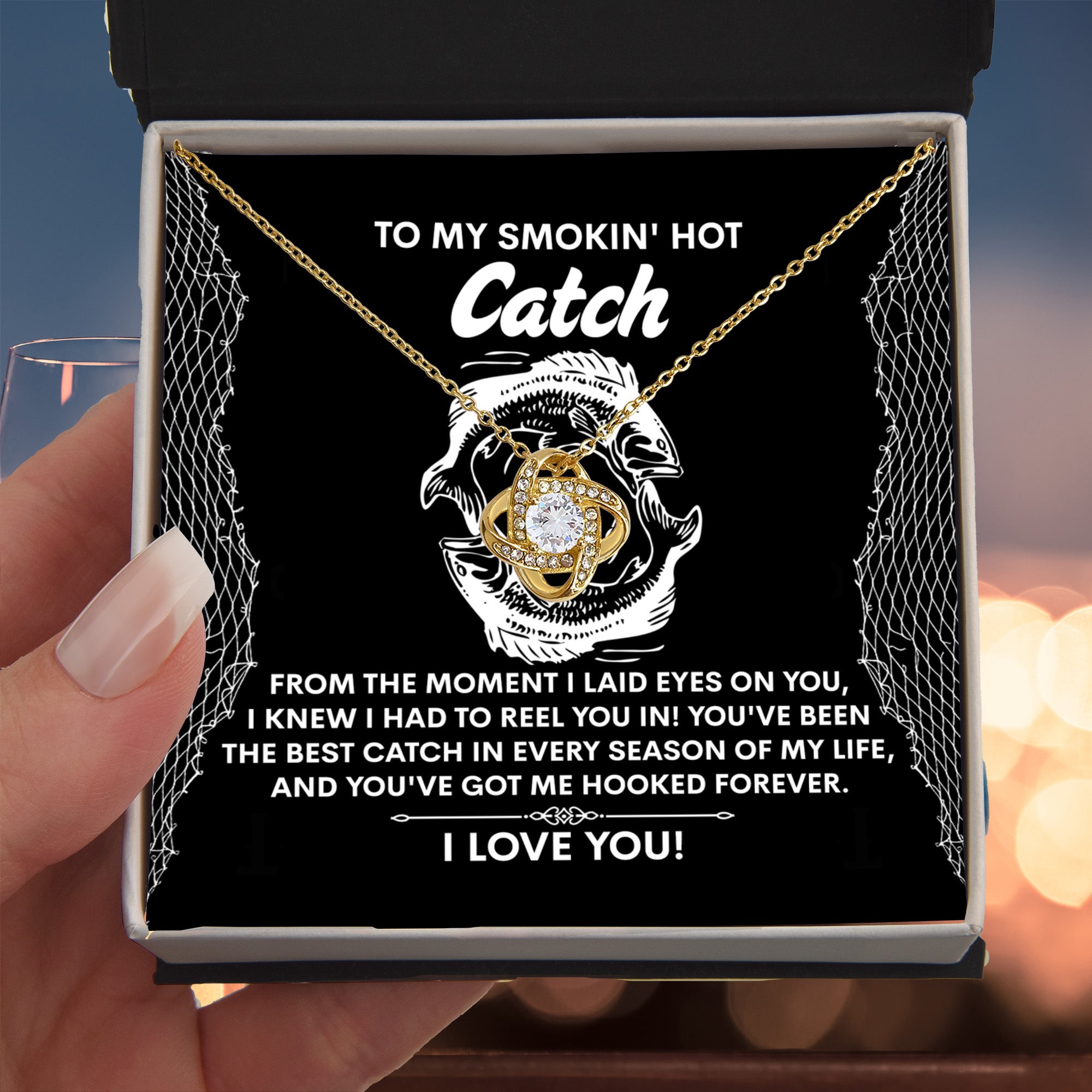 Gift for Soulmate - Got Me Hooked - Love Knot Pendant Necklace - Mallard Moon Gift Shop