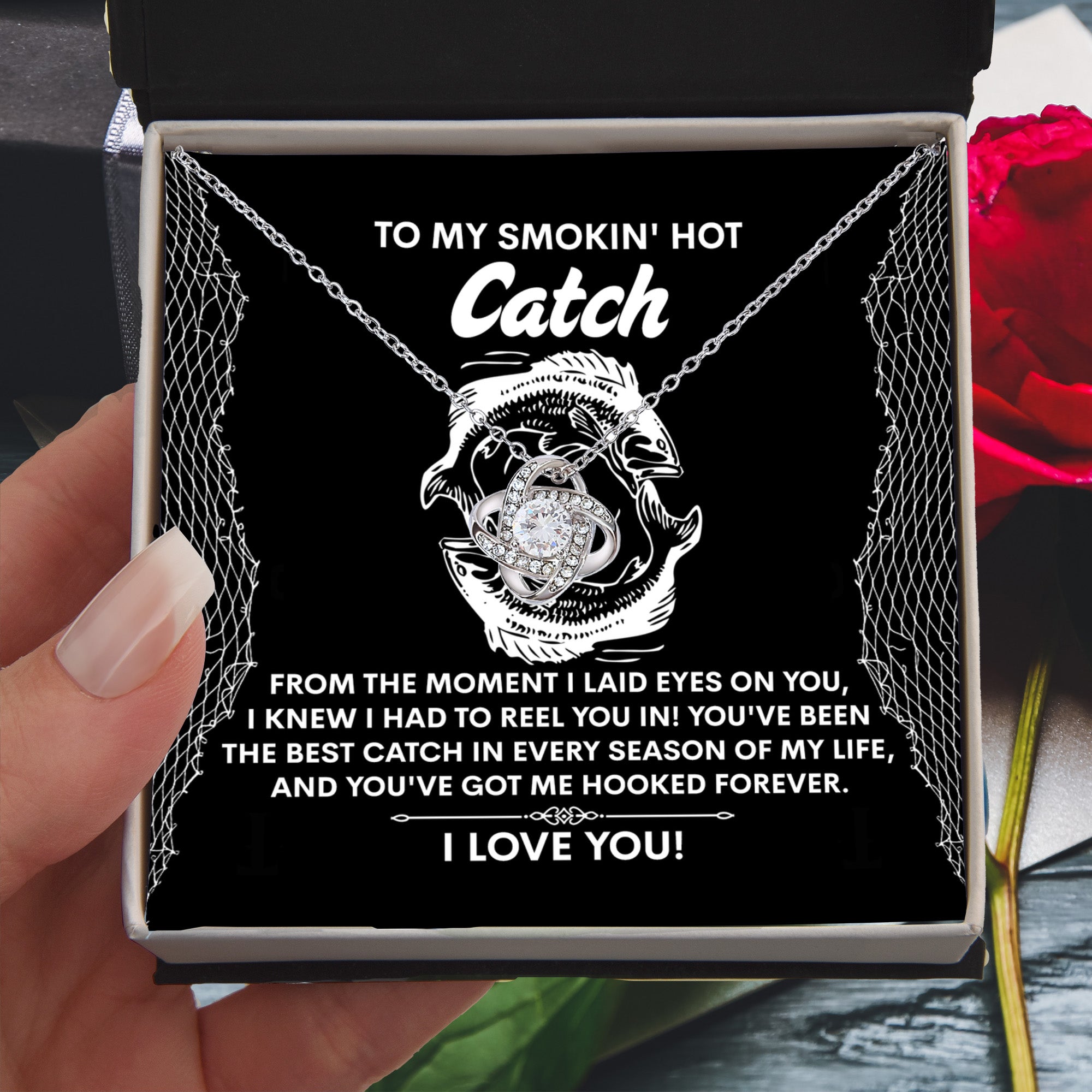 Gift for Soulmate - Got Me Hooked - Love Knot Pendant Necklace - Mallard Moon Gift Shop