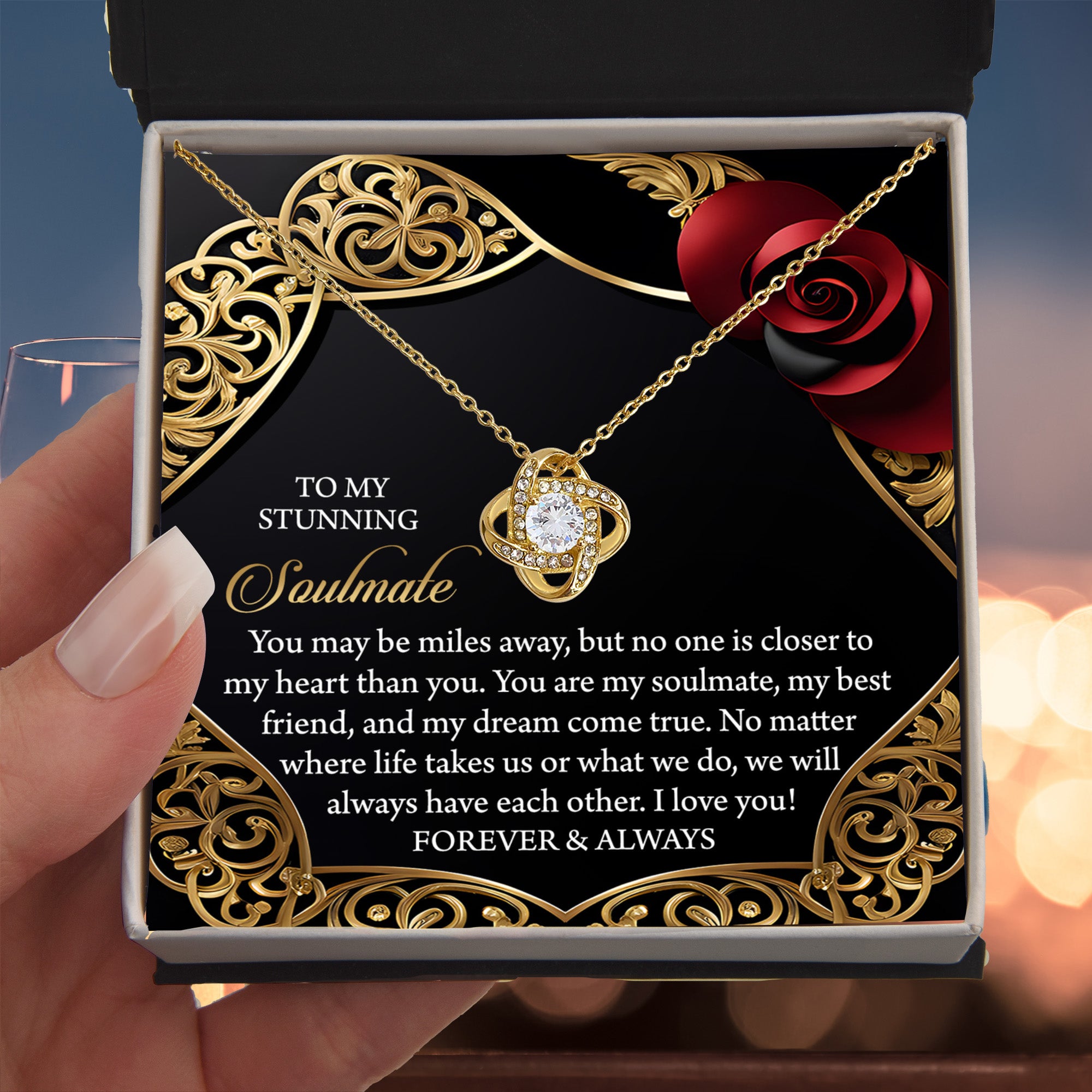 To My Stunning Soulmate - Love Knot Necklace – A Gift to Celebrate Forever and Always - Mallard Moon Gift Shop