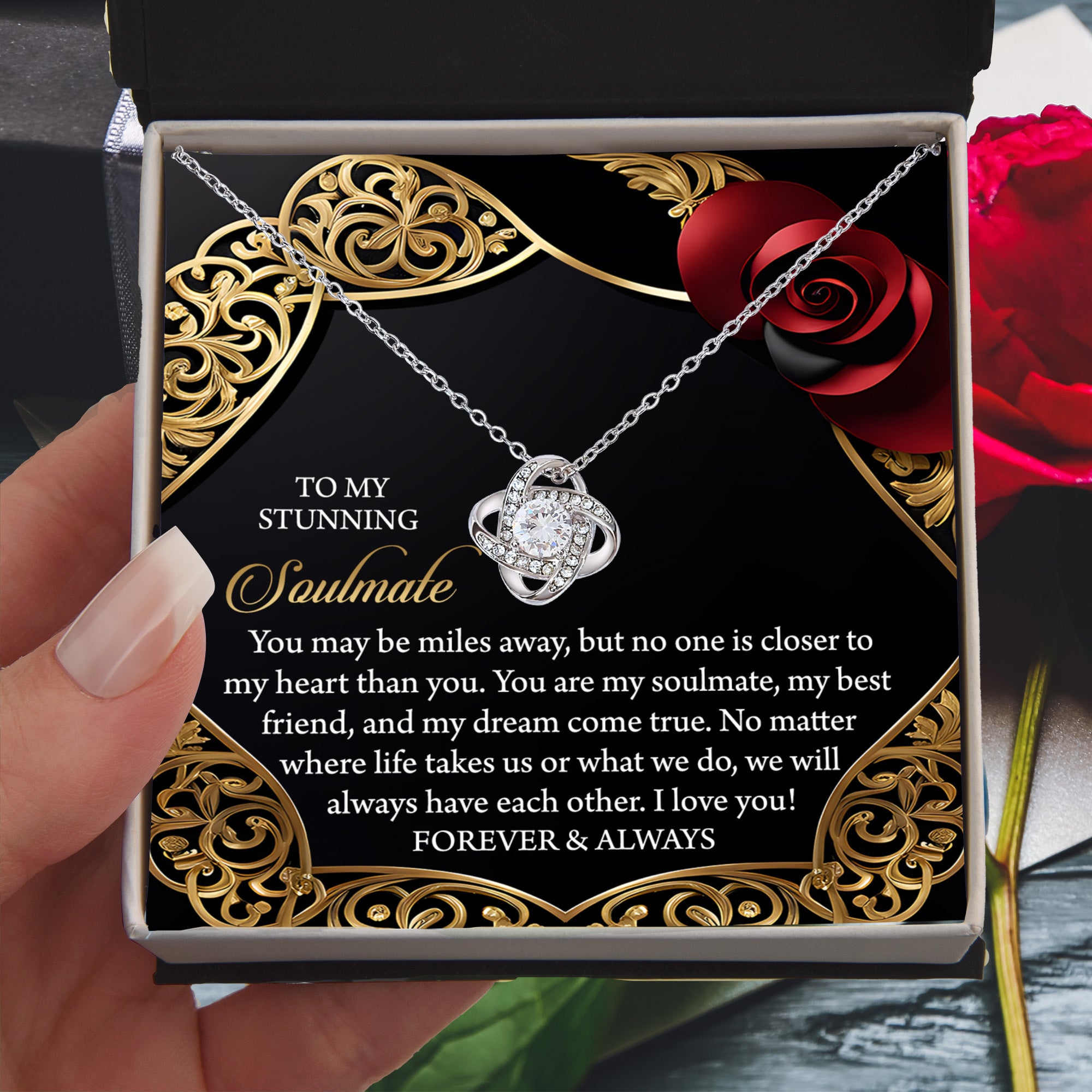 To My Stunning Soulmate - Love Knot Necklace – A Gift to Celebrate Forever and Always - Mallard Moon Gift Shop