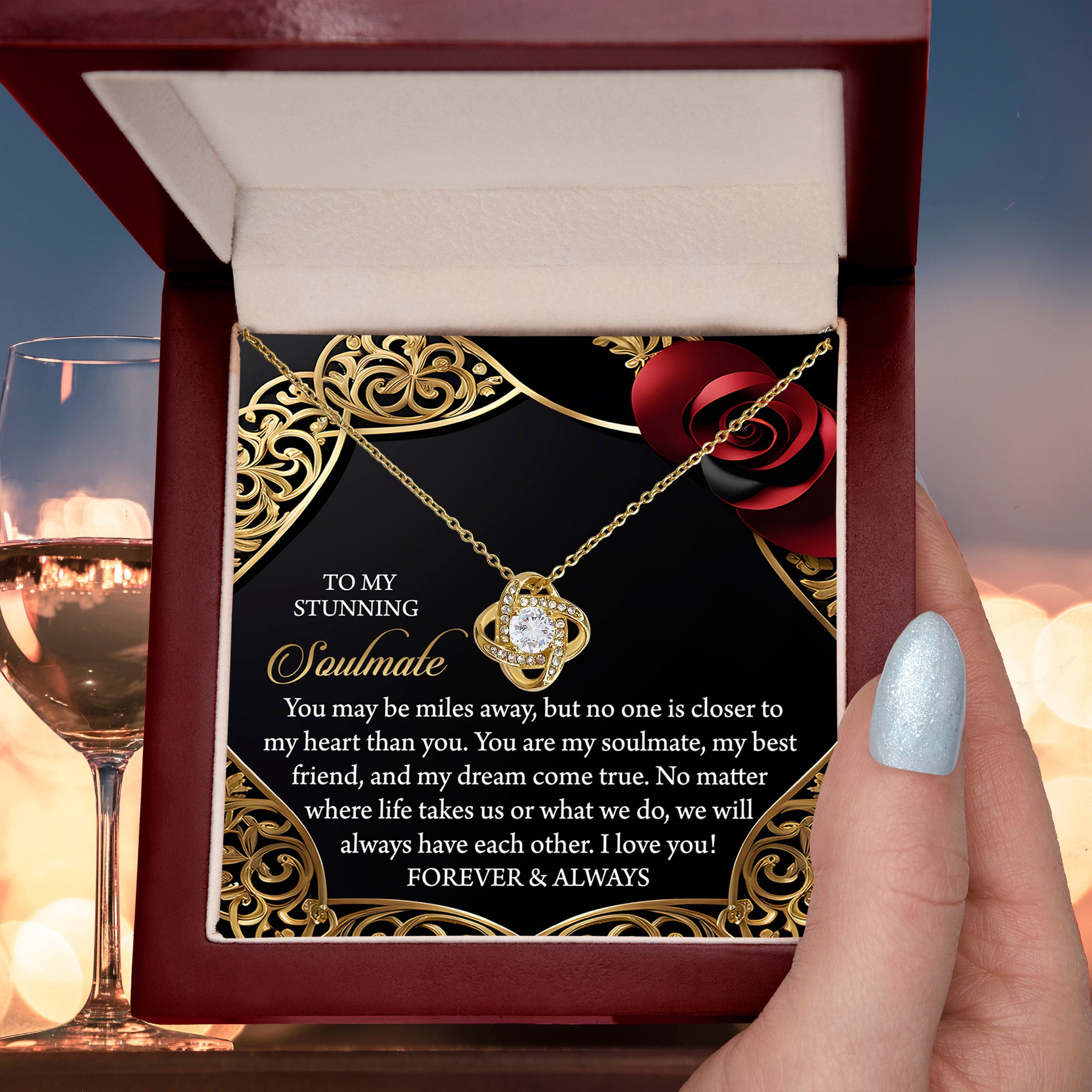 To My Stunning Soulmate - Love Knot Necklace – A Gift to Celebrate Forever and Always - Mallard Moon Gift Shop