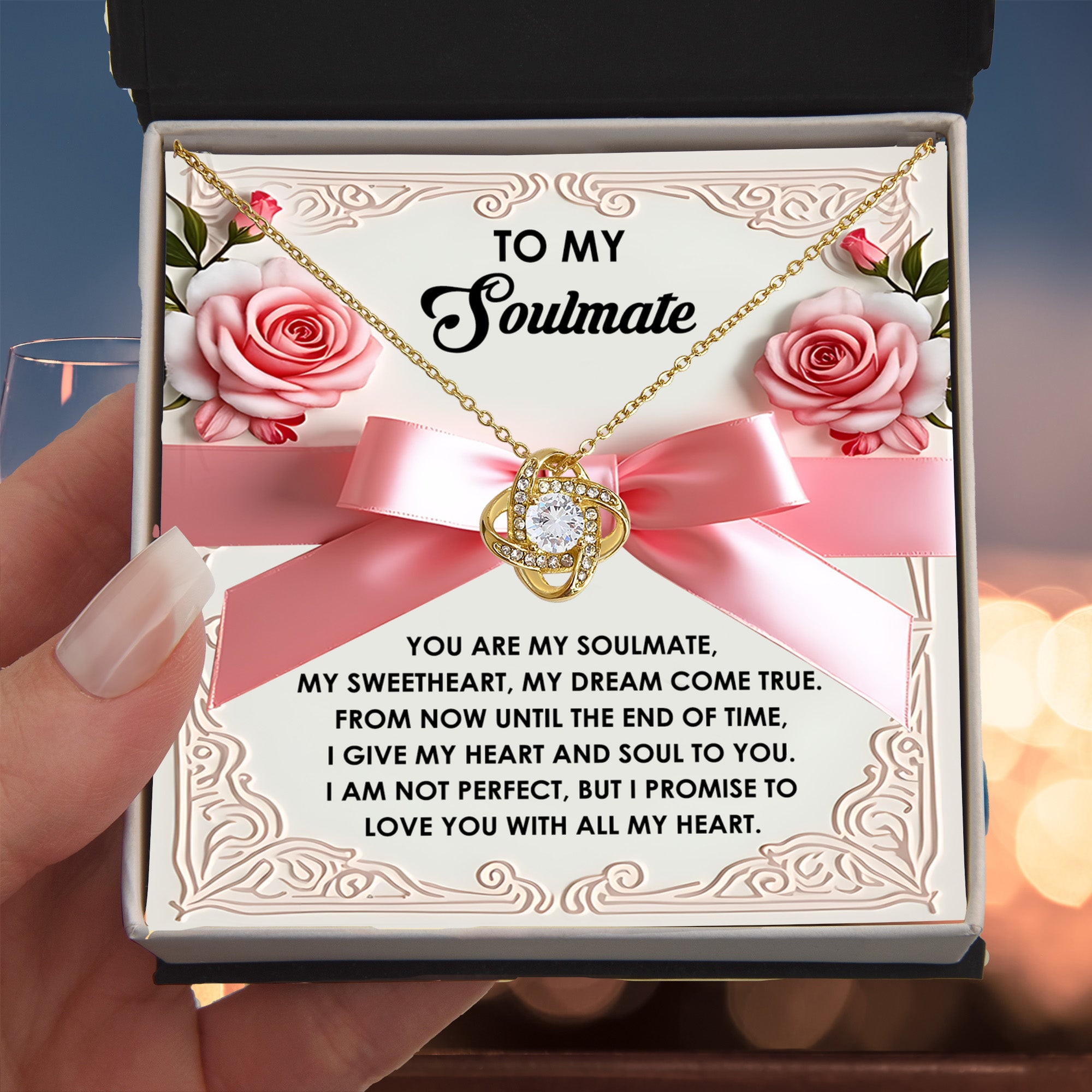 Gift for Soulmate - Heart And Soul - Love Knot Pendant Necklace - Mallard Moon Gift Shop