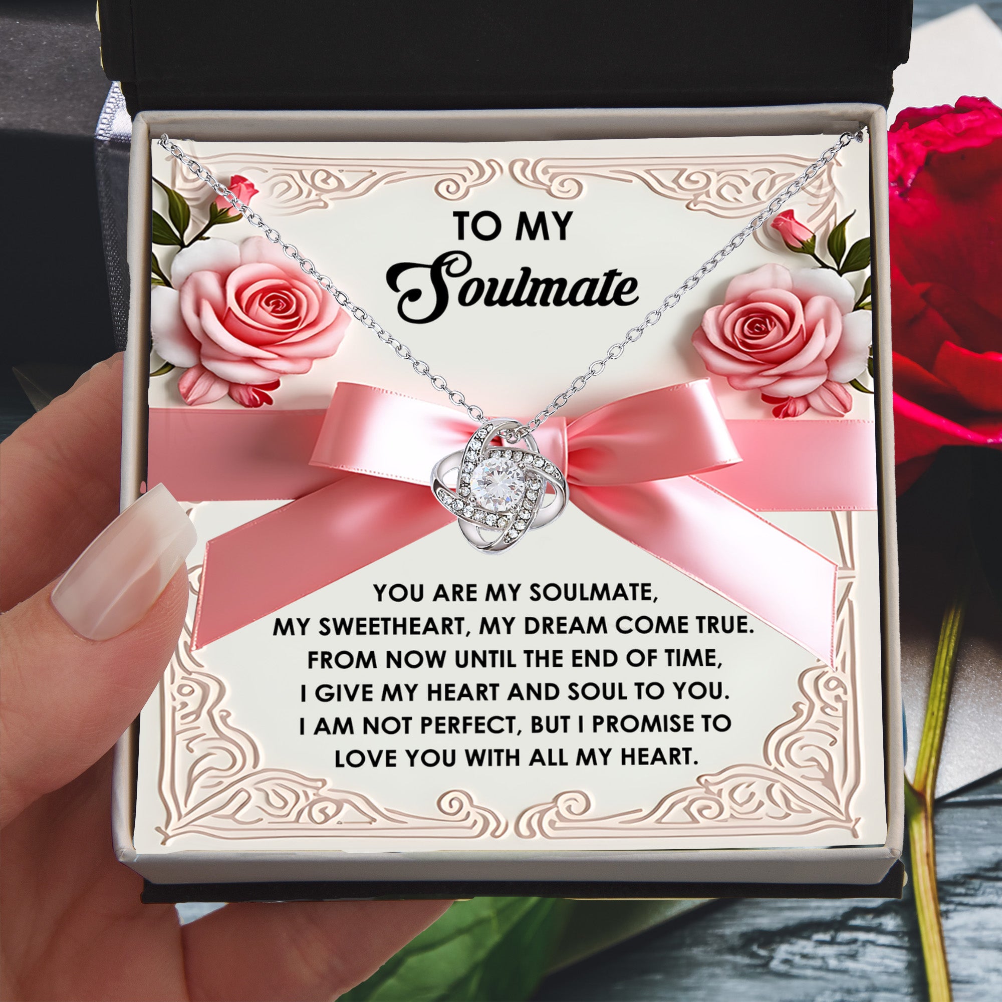 Gift for Soulmate - Heart And Soul - Love Knot Pendant Necklace - Mallard Moon Gift Shop