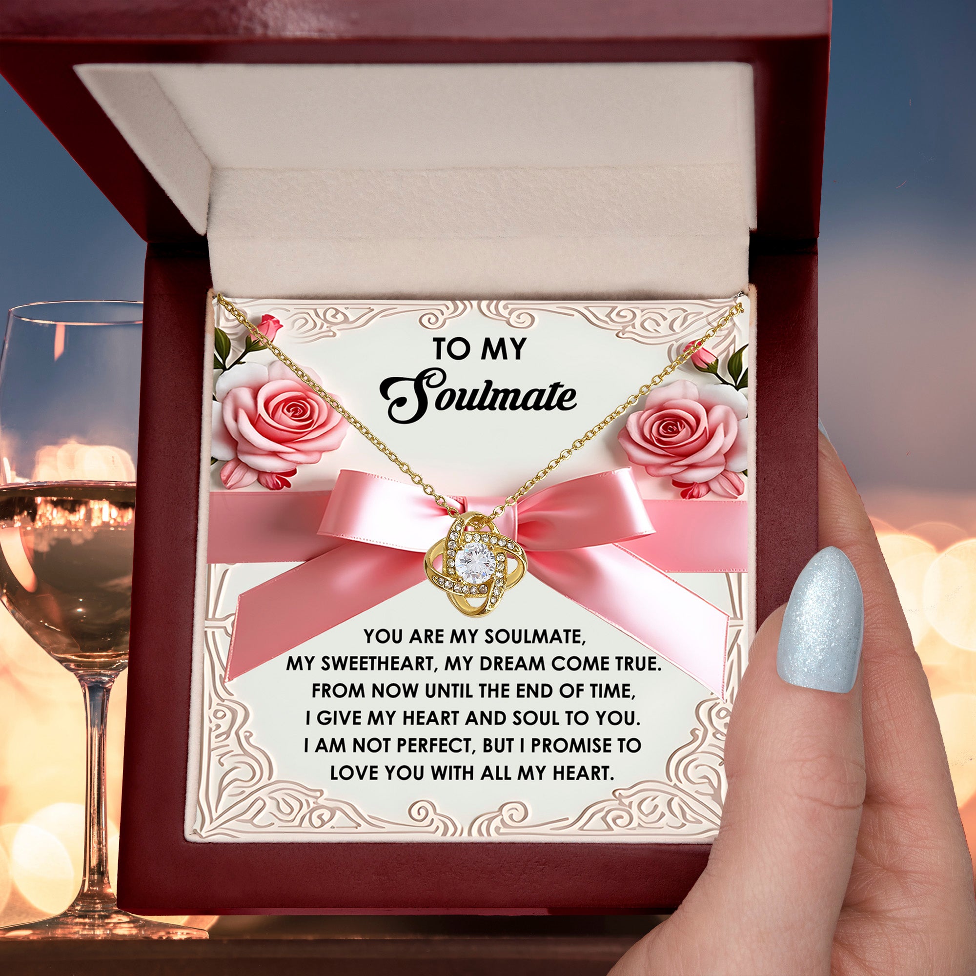 Gift for Soulmate - Heart And Soul - Love Knot Pendant Necklace - Mallard Moon Gift Shop