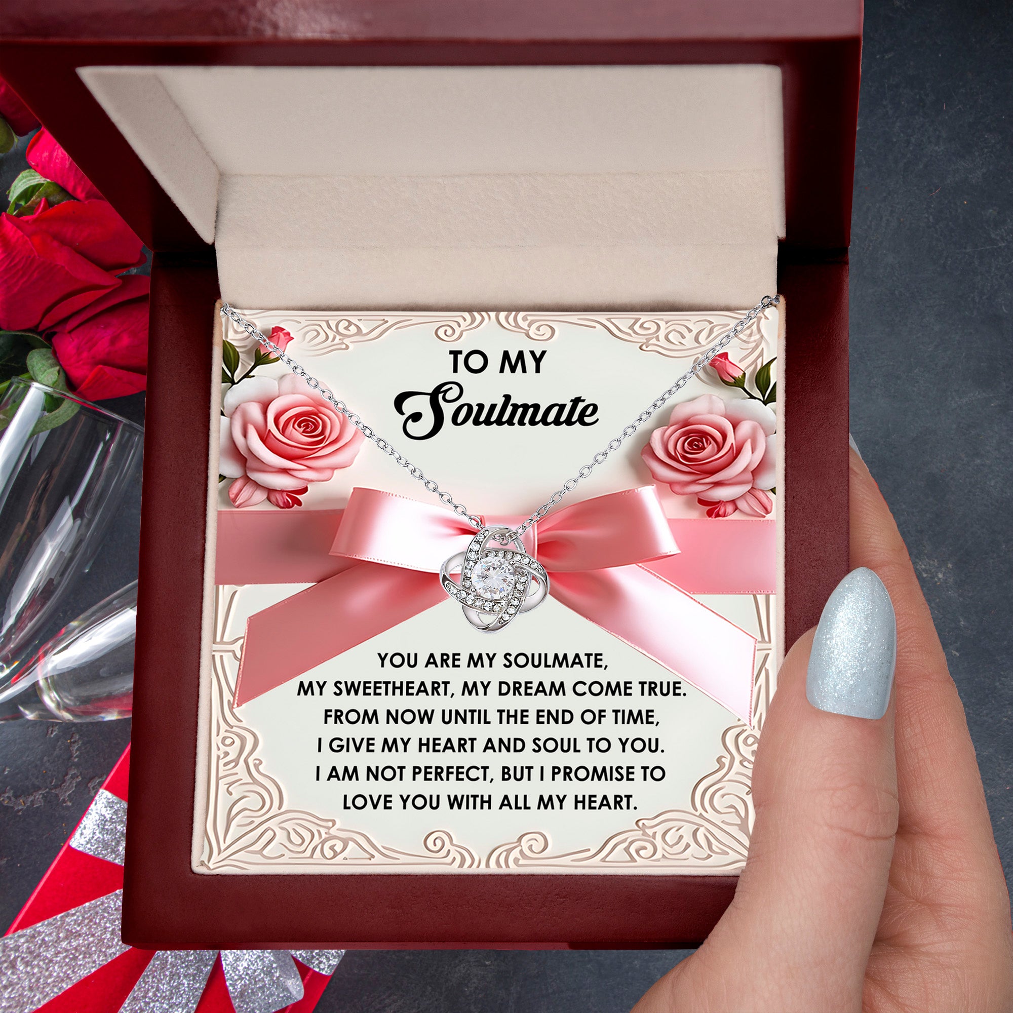 Gift for Soulmate - Heart And Soul - Love Knot Pendant Necklace - Mallard Moon Gift Shop