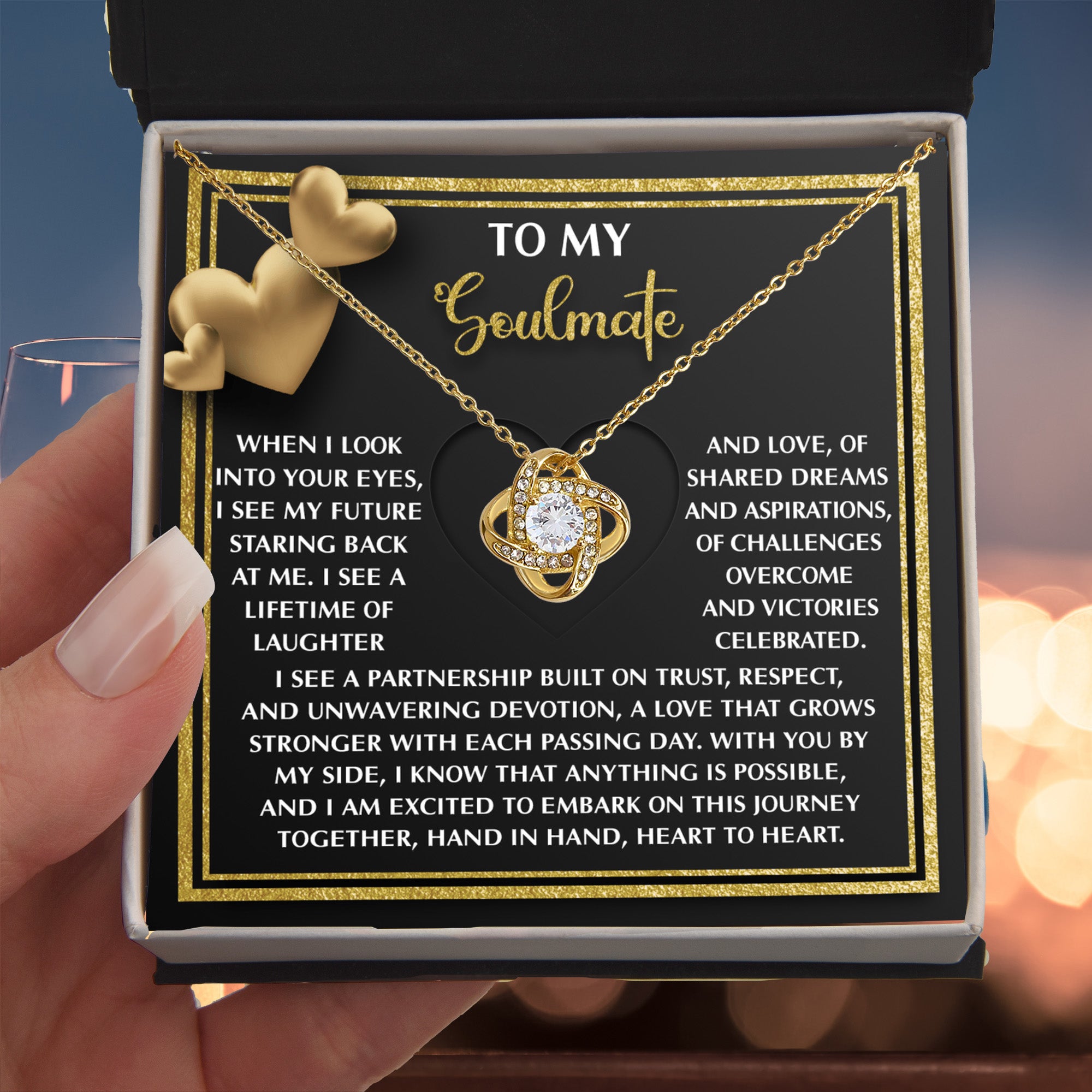 To My Soulmate Love Knot Necklace – A Meaningful Valentine’s Gift Celebrating Trust, Devotion, and Shared Dreams - Mallard Moon Gift Shop