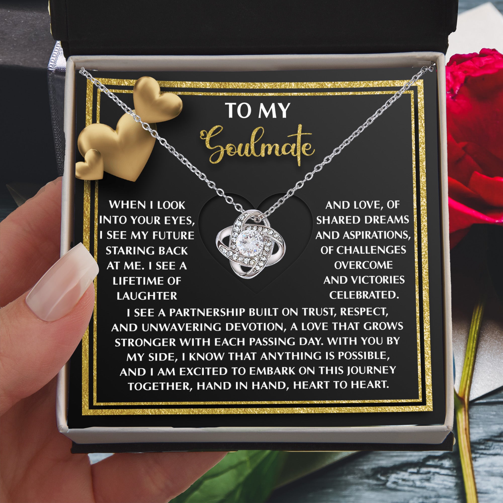 To My Soulmate Love Knot Necklace – A Meaningful Valentine’s Gift Celebrating Trust, Devotion, and Shared Dreams - Mallard Moon Gift Shop