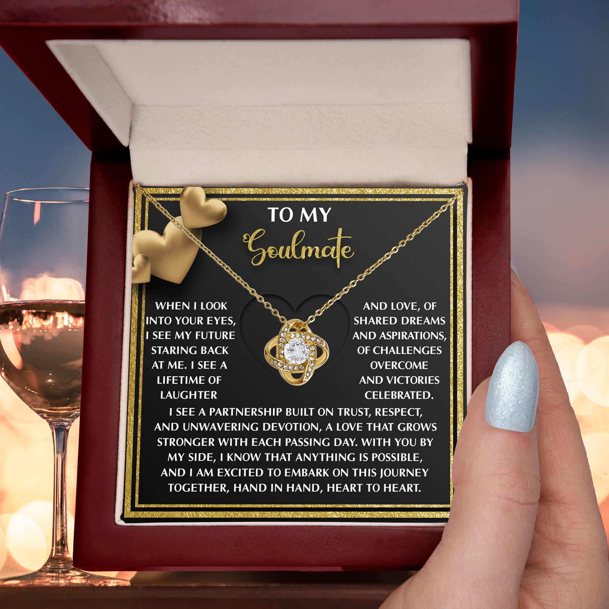 To My Soulmate Love Knot Necklace – A Meaningful Valentine’s Gift Celebrating Trust, Devotion, and Shared Dreams - Mallard Moon Gift Shop