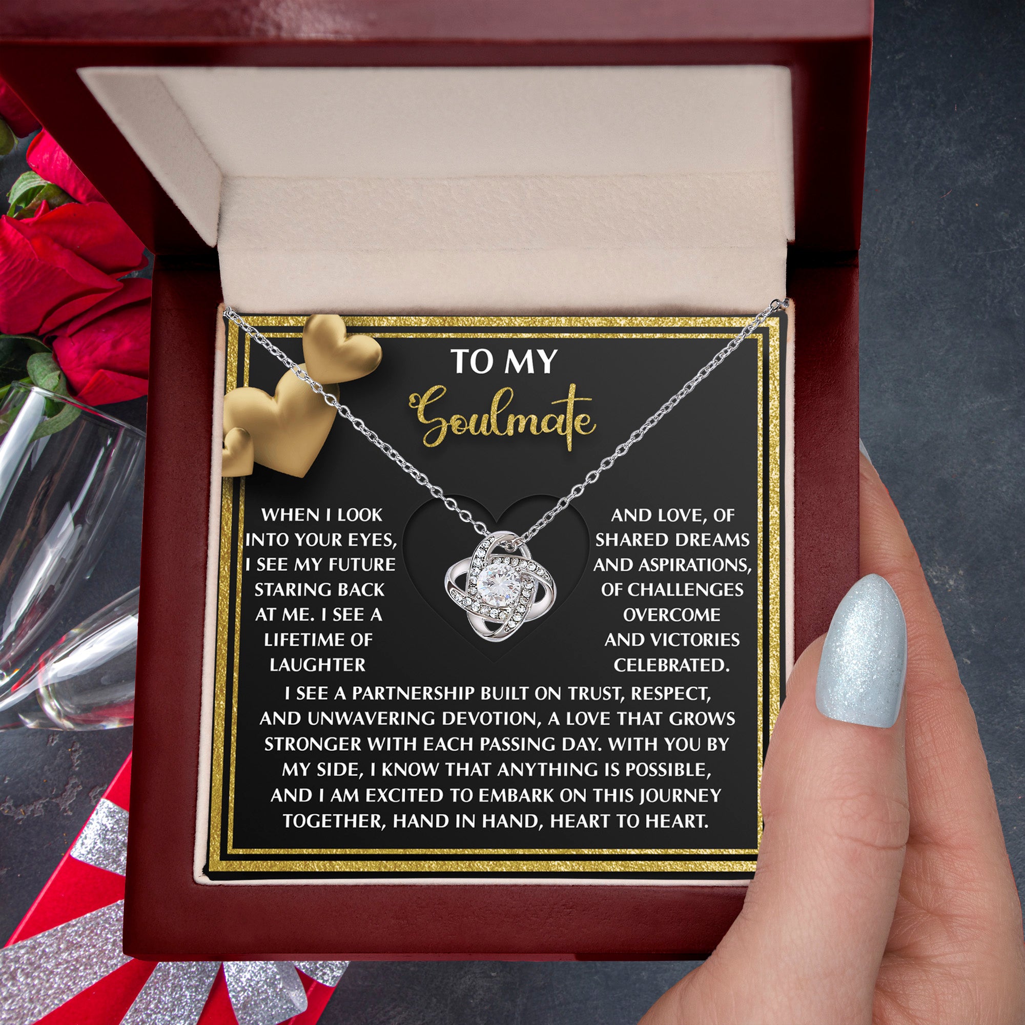 To My Soulmate Love Knot Necklace – A Meaningful Valentine’s Gift Celebrating Trust, Devotion, and Shared Dreams - Mallard Moon Gift Shop