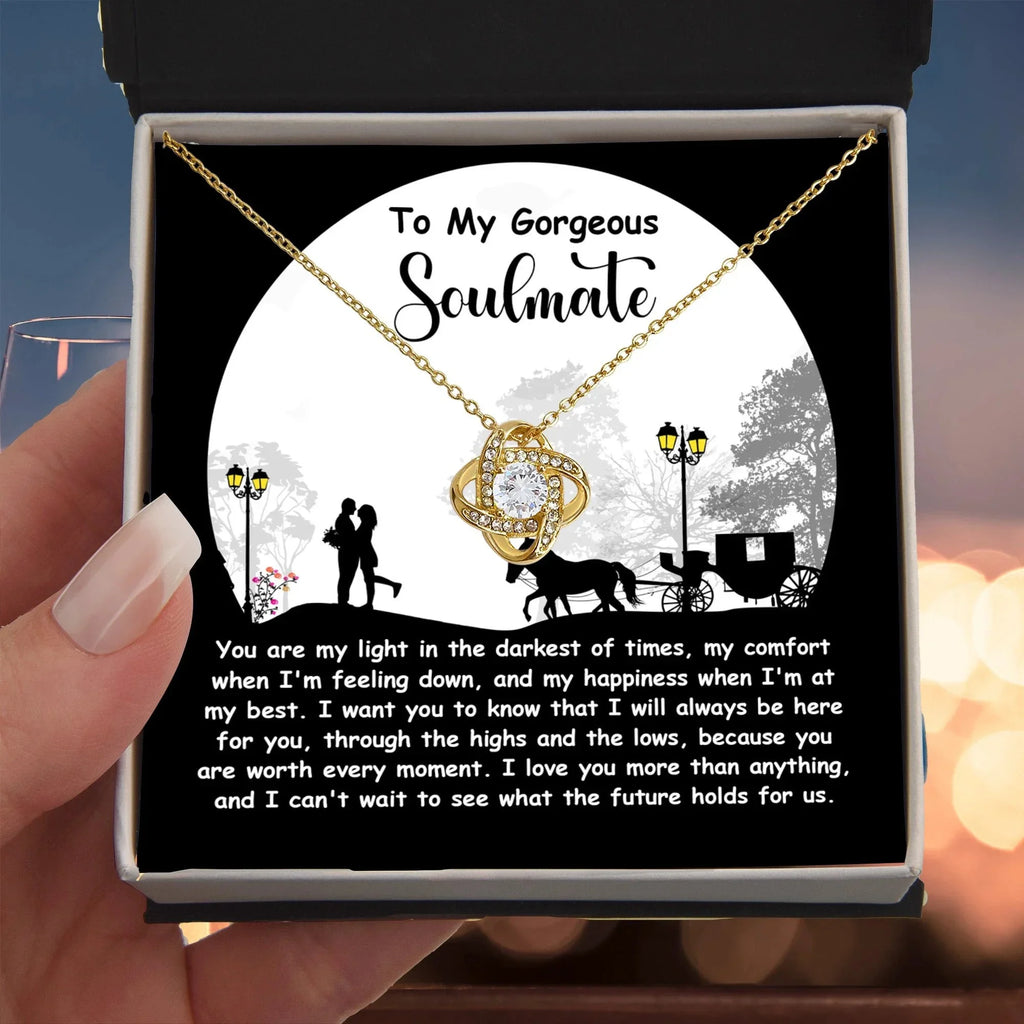 Romantic Anniversary, Valentine's Day Gift for Soulmate, Wife, Girlfriend - Light Of My Life - Love Knot Pendant Necklace