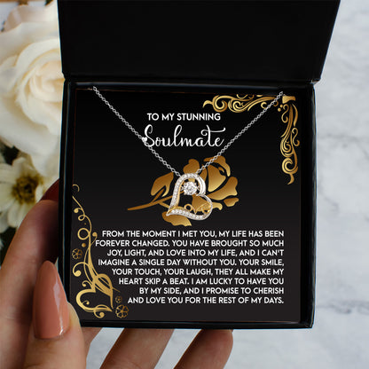 To My Soulmate - Love Dancing Heart Necklace – A Meaningful Valentine’s Gift Celebrating Trust, Devotion, and Shared Dreams - Mallard Moon Gift Shop