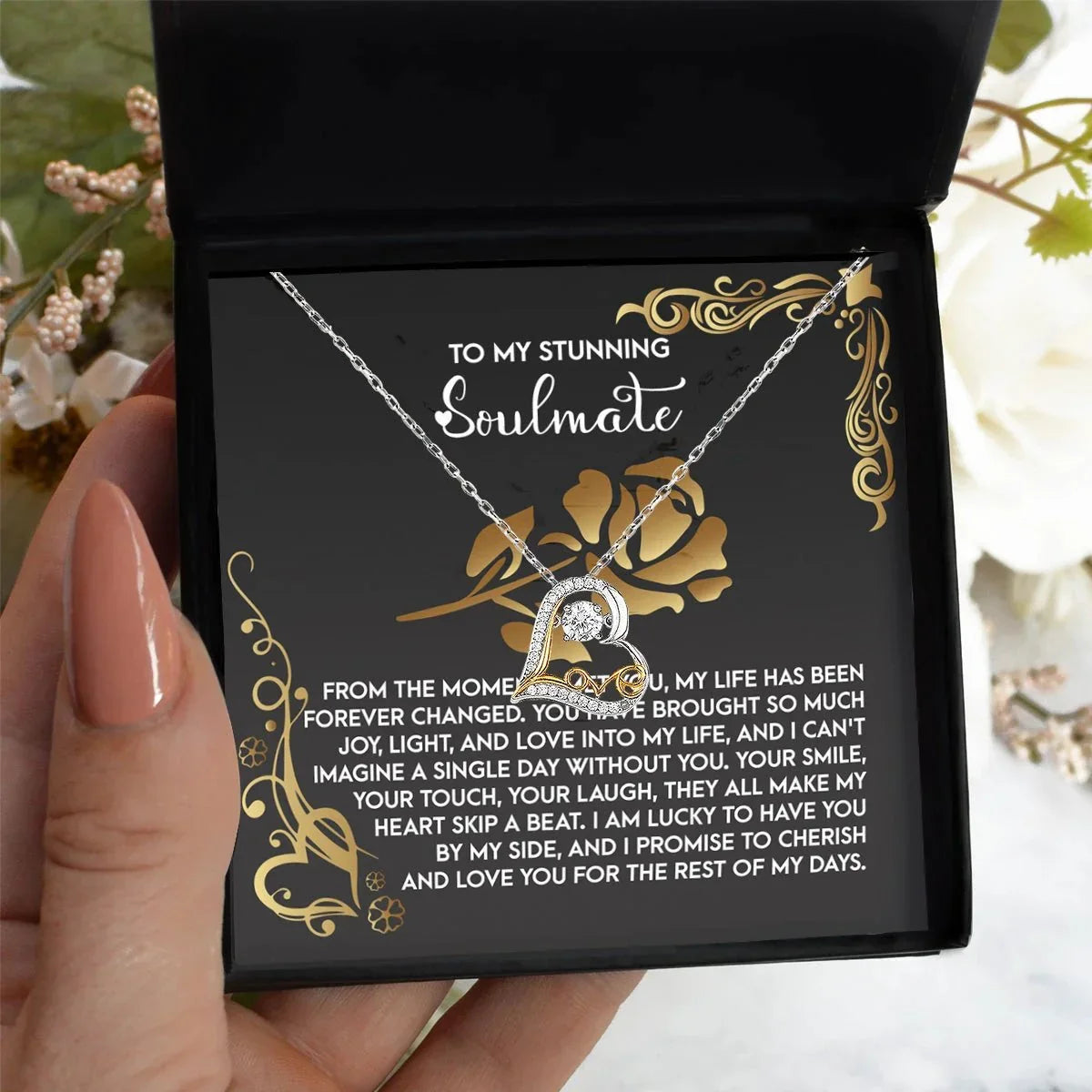 To My Soulmate - Love Dancing Heart Necklace – A Meaningful Valentine’s Gift Celebrating Trust, Devotion, and Shared Dreams