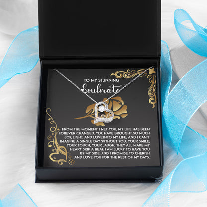 To My Soulmate - Love Dancing Heart Necklace – A Meaningful Valentine’s Gift Celebrating Trust, Devotion, and Shared Dreams - Mallard Moon Gift Shop