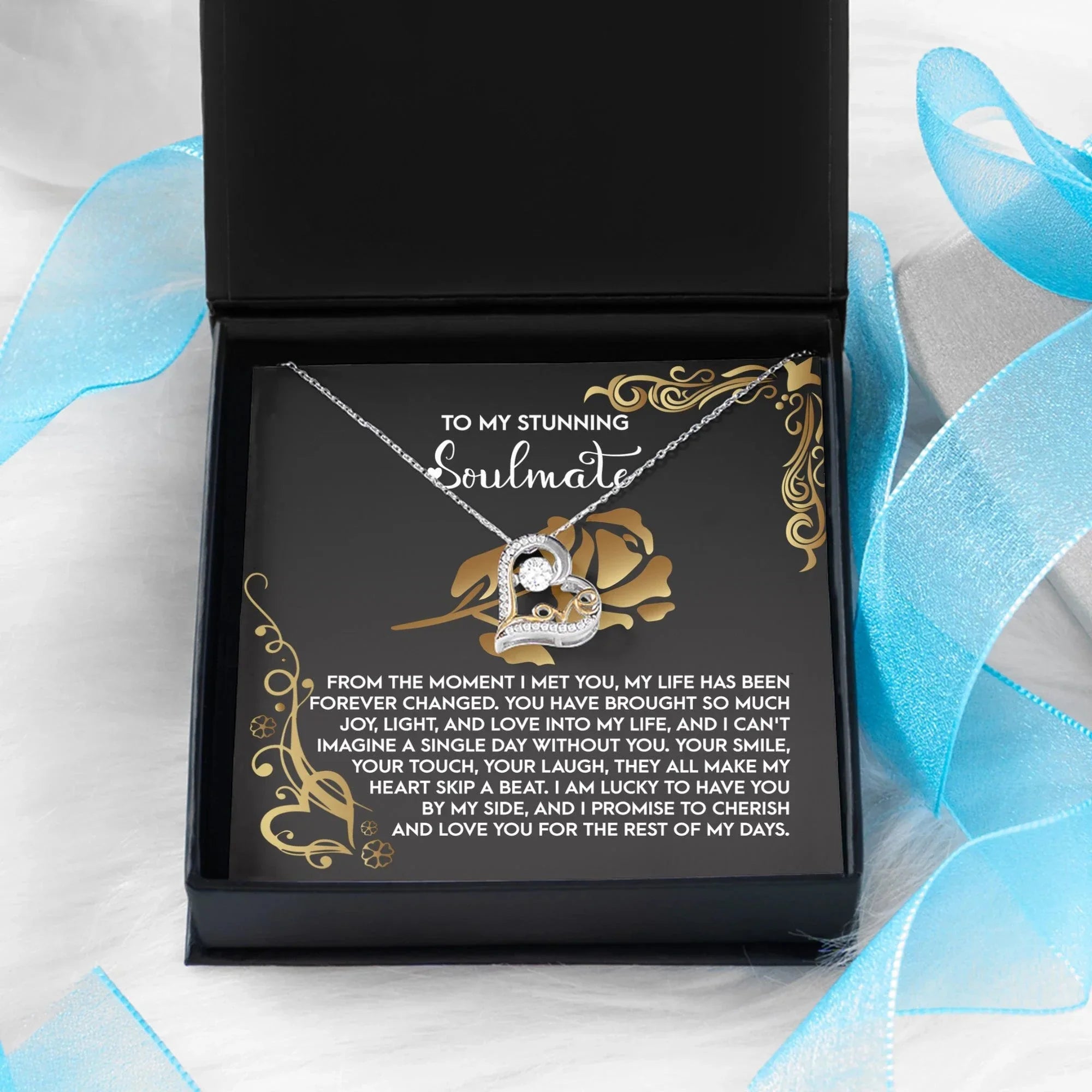 To My Stunning Soulmate - Love Dancing Heart Necklace – A Romantic Gift to Celebrate Joy, Love, and Forever Devotion