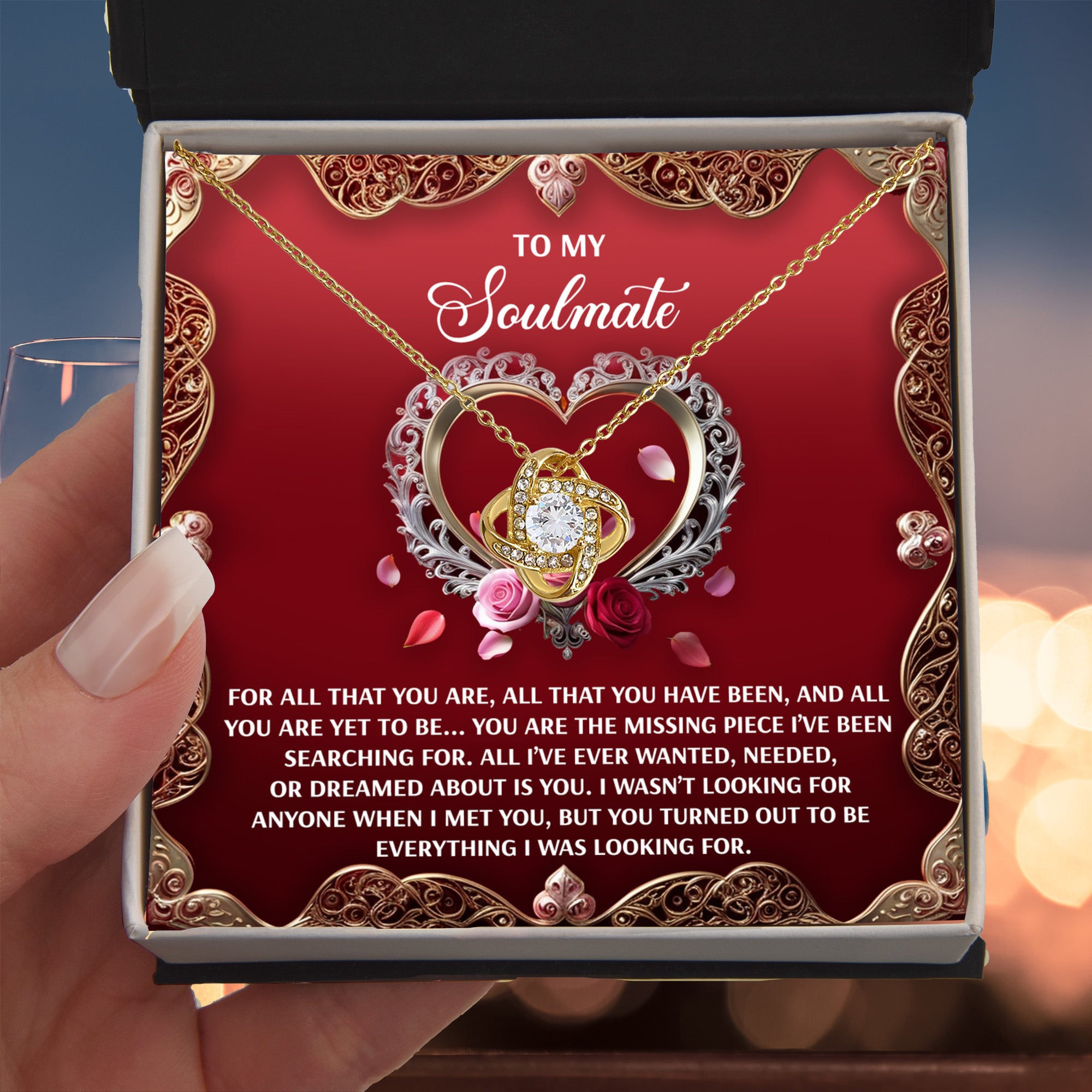 Gift for Soulmate - I Met You - Love Knot Pendant Necklace - Mallard Moon Gift Shop