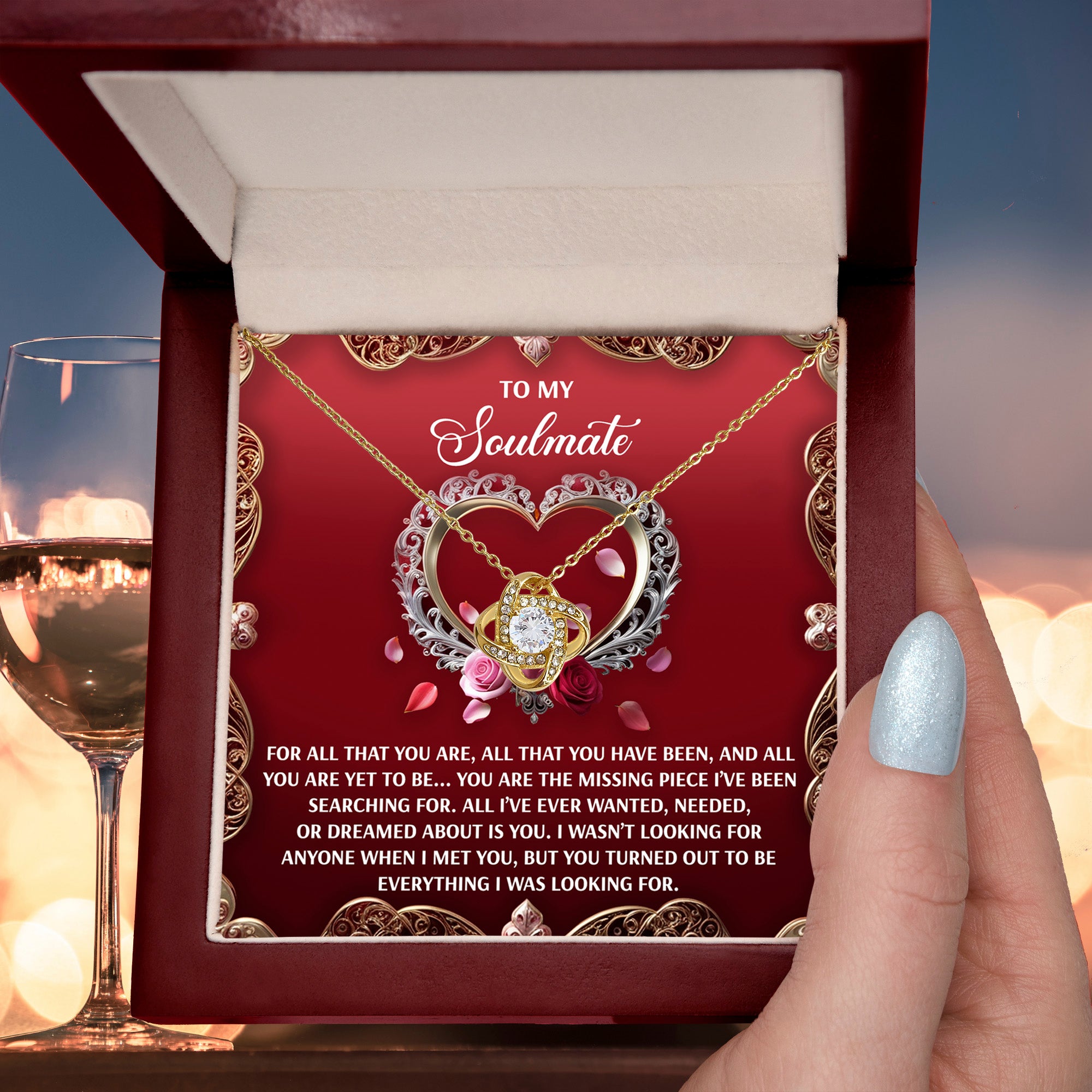 Gift for Soulmate - I Met You - Love Knot Pendant Necklace - Mallard Moon Gift Shop