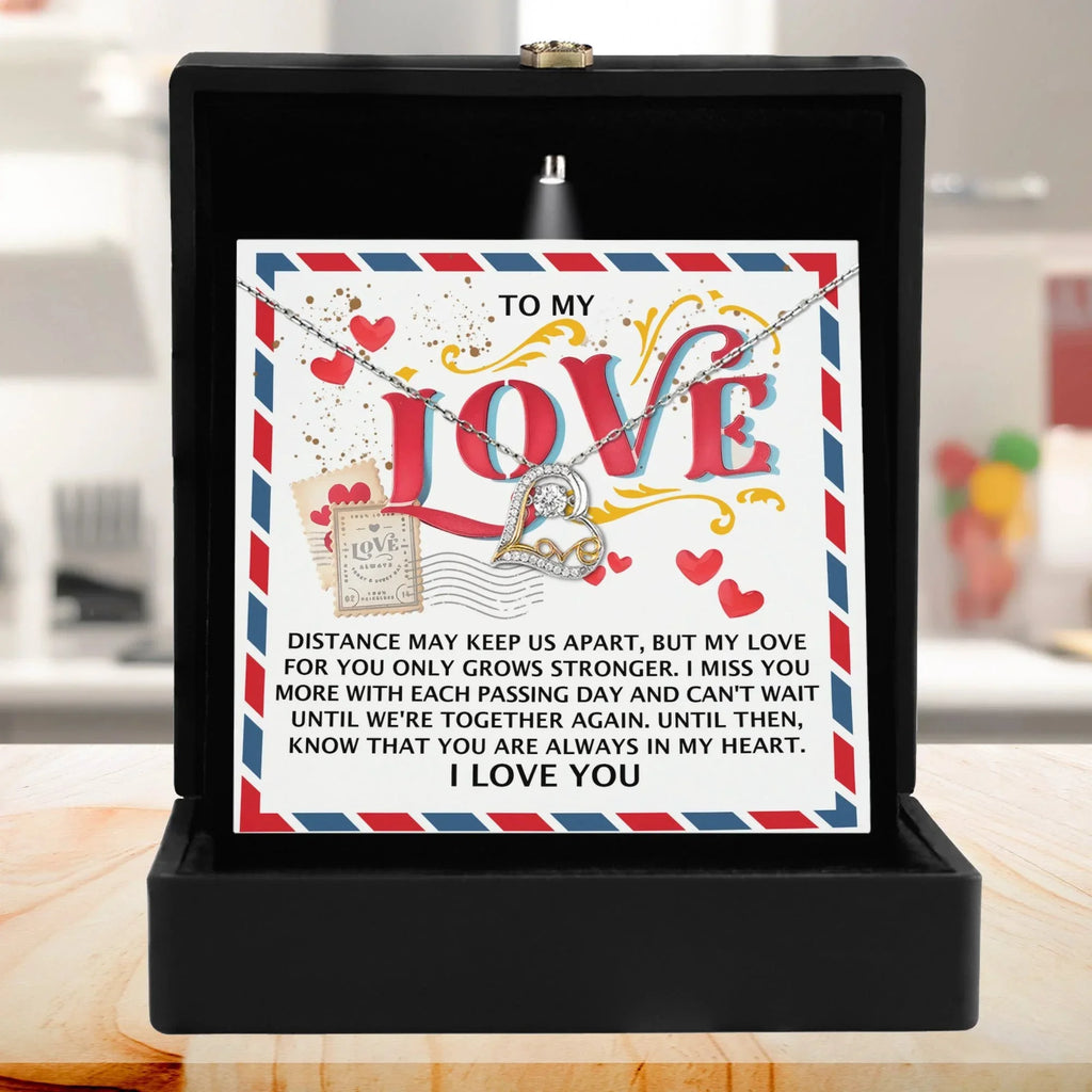 To My Love - Love Dancing Heart Necklace – A Heartfelt Gift for Long-Distance Relationships