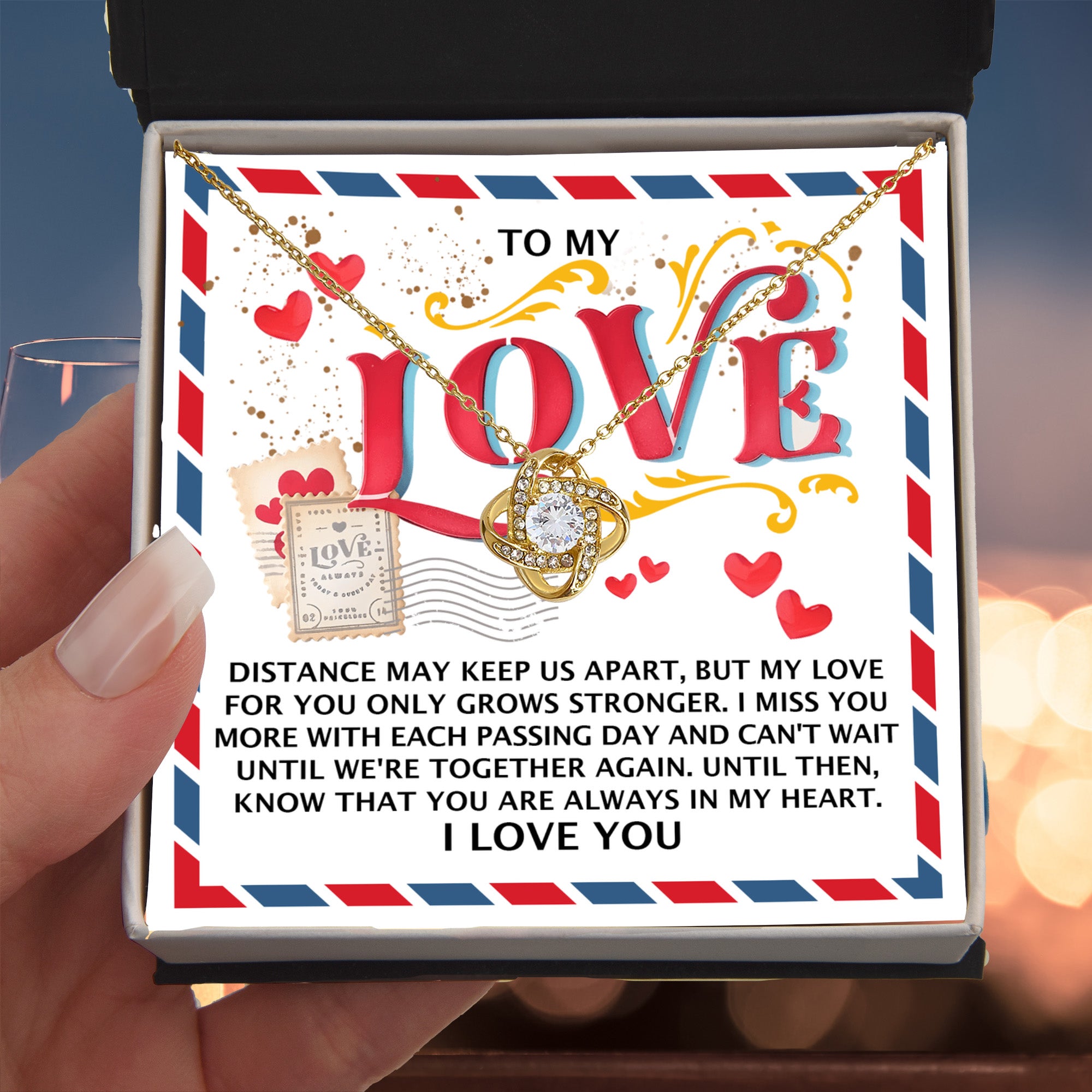 To My Love - Love Knot Necklace – A Heartfelt Gift for Long-Distance Relationships - Mallard Moon Gift Shop