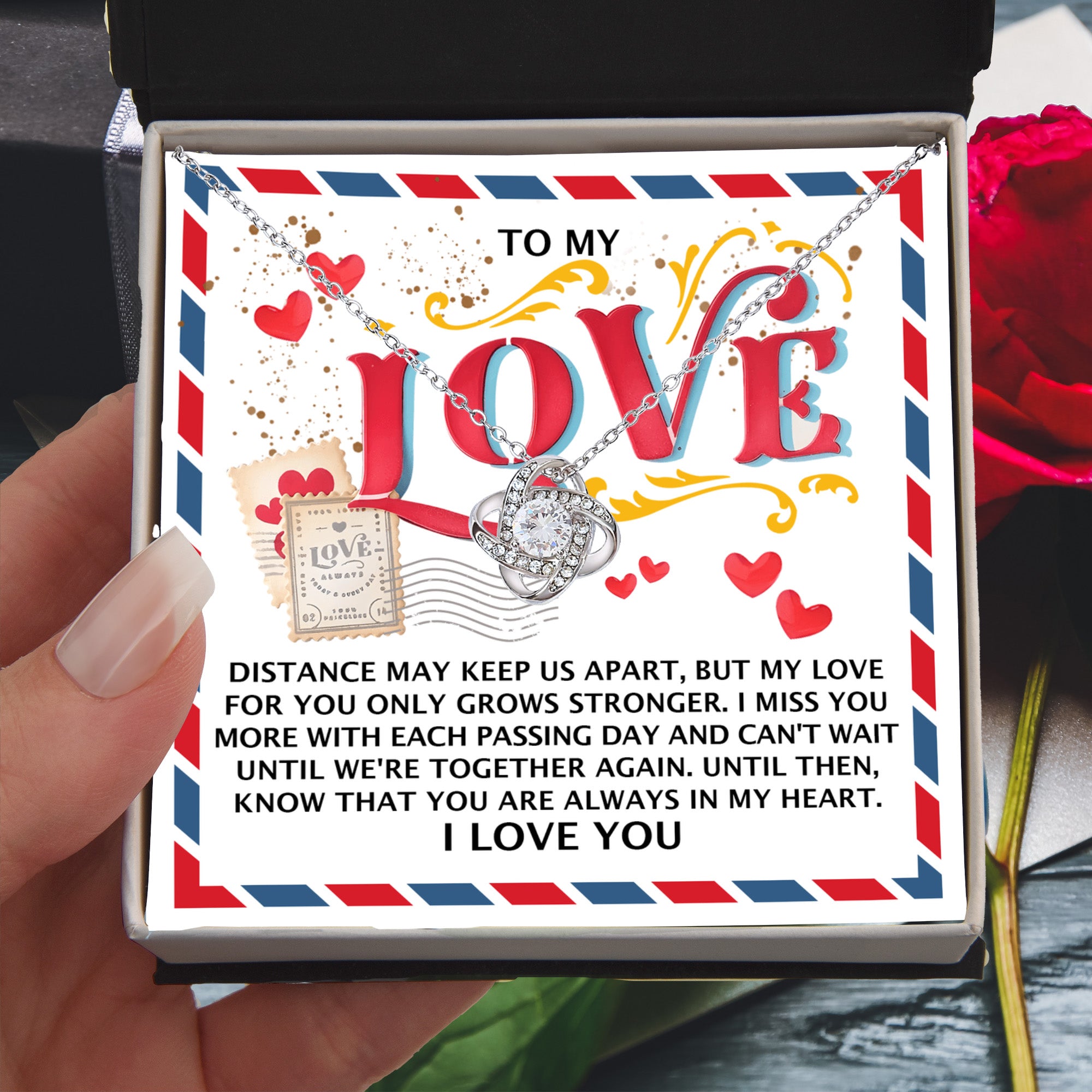 To My Love - Love Knot Necklace – A Heartfelt Gift for Long-Distance Relationships - Mallard Moon Gift Shop