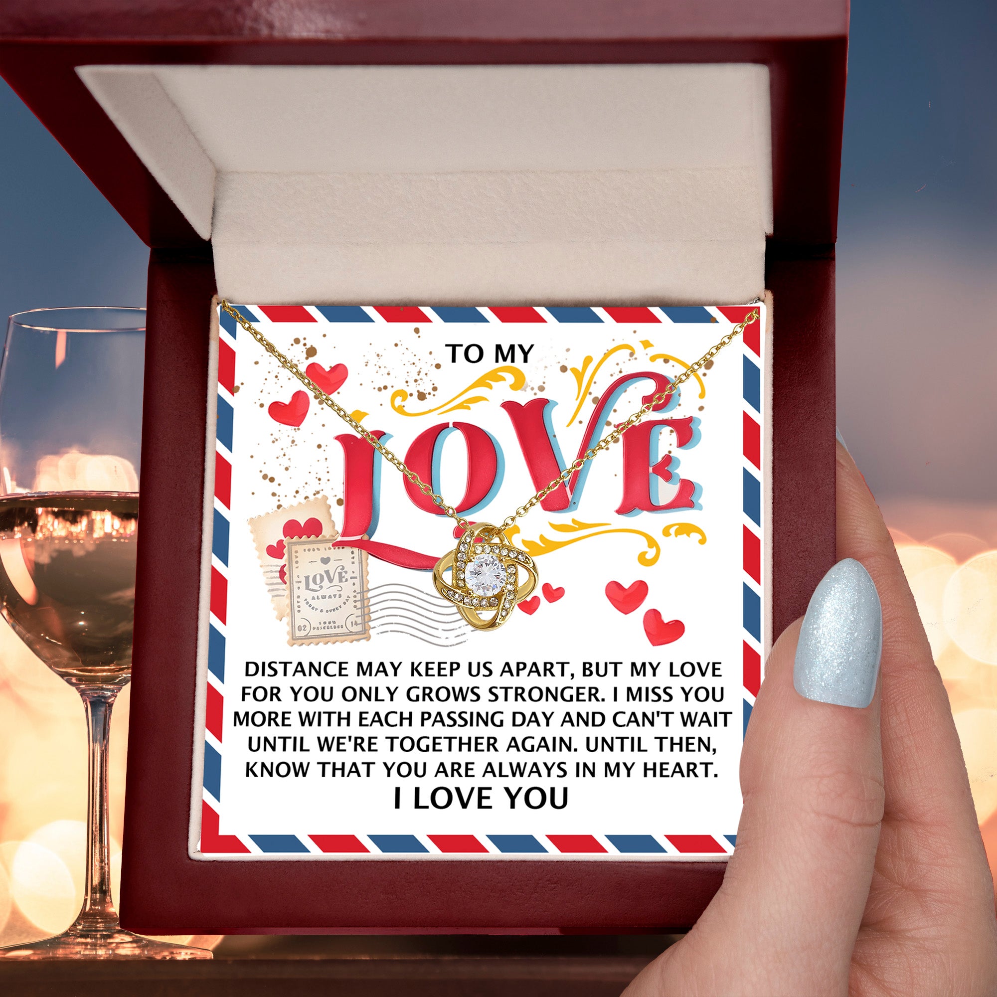 To My Love - Love Knot Necklace – A Heartfelt Gift for Long-Distance Relationships - Mallard Moon Gift Shop