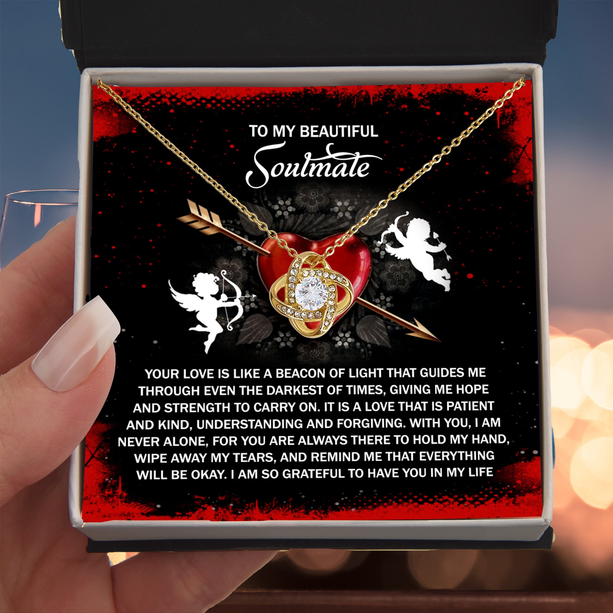 Gift for Soulmate - Beacon of Light - Love Knot Pendant Necklace - Mallard Moon Gift Shop