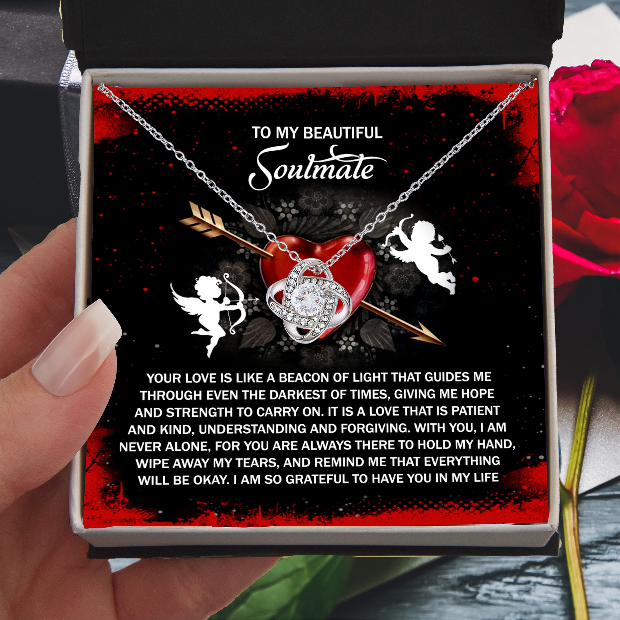 Gift for Soulmate - Beacon of Light - Love Knot Pendant Necklace - Mallard Moon Gift Shop