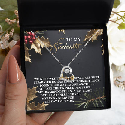To My Soulmate - We Were Written In The Stars Romantic Christmas Anniversary Heart Pendant Necklace for Wife Girlfriend Jewelry - Mallard Moon Gift Shop