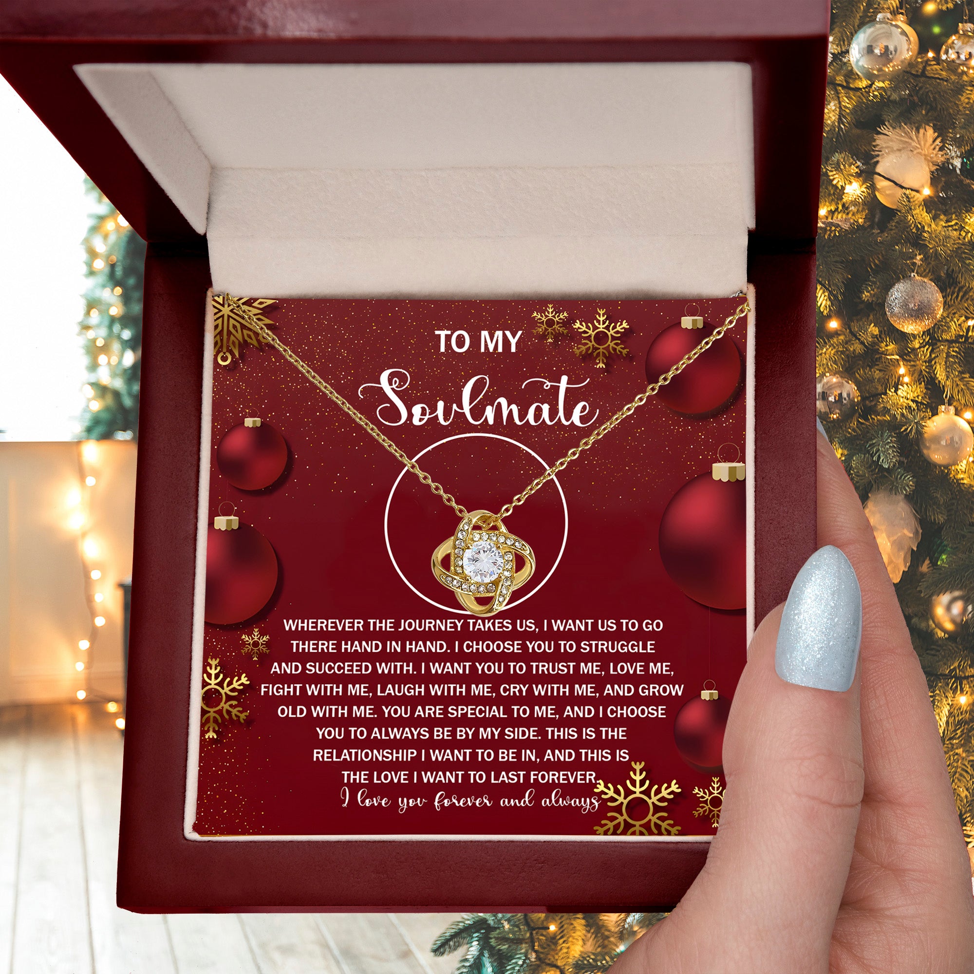 Gift for Soulmate - Journey By My Side - Love Knot Pendant Necklace - Mallard Moon Gift Shop