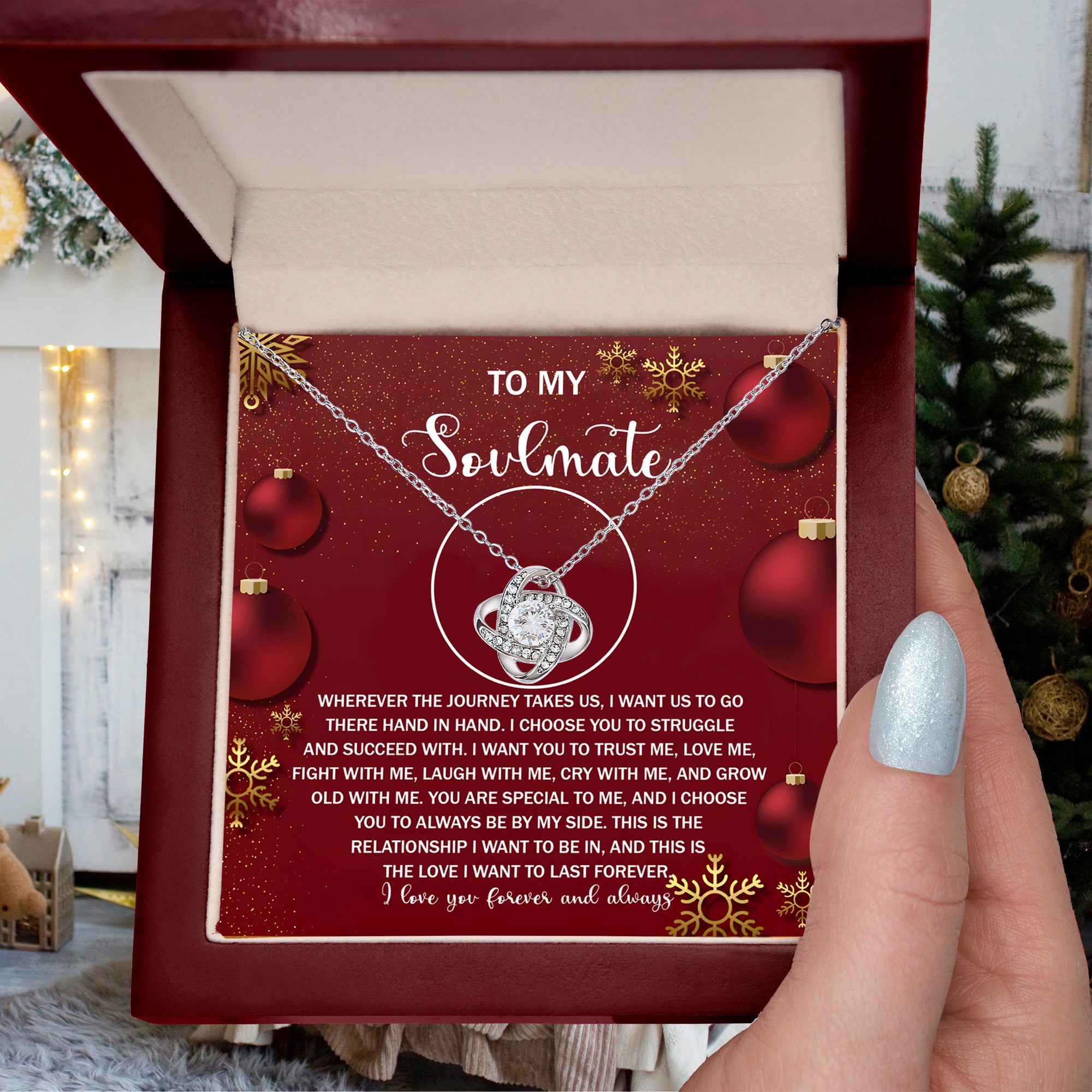 Gift for Soulmate - Journey By My Side - Love Knot Pendant Necklace - Mallard Moon Gift Shop