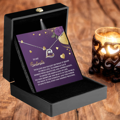 To My Soulmate - Love Dancing Heart Necklace – A Beautiful Valentine’s Day Gift Celebrating Love, Joy, and Healing - Mallard Moon Gift Shop