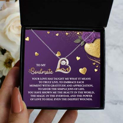 To My Soulmate - Love Dancing Heart Necklace – A Beautiful Valentine’s Day Gift Celebrating Love, Joy, and Healing - Mallard Moon Gift Shop