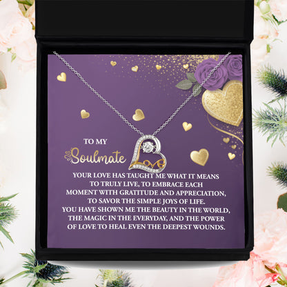 To My Soulmate - Love Dancing Heart Necklace – A Beautiful Valentine’s Day Gift Celebrating Love, Joy, and Healing - Mallard Moon Gift Shop