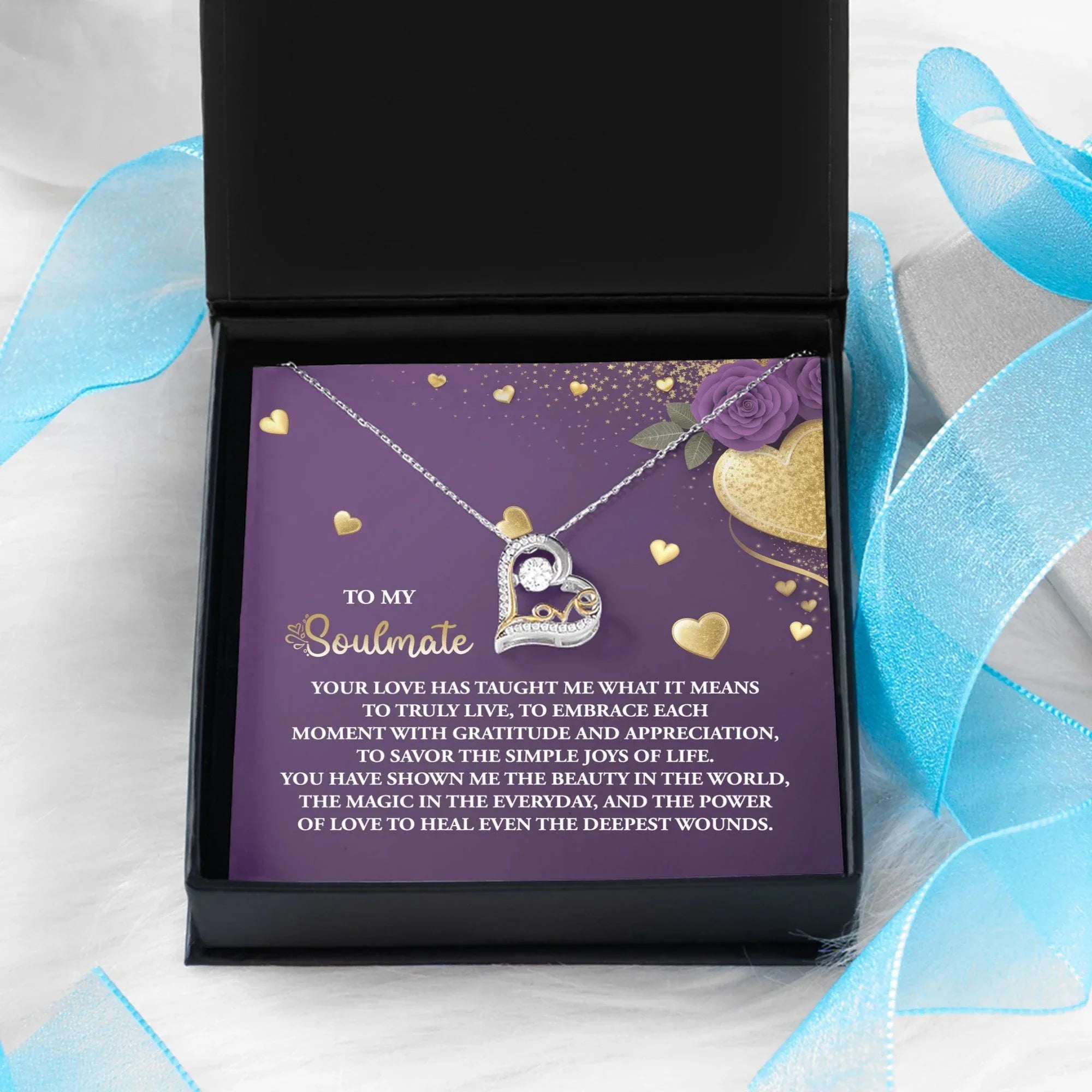 To My Soulmate - Love Dancing Heart Necklace – A Beautiful Valentine’s Day Gift Celebrating Love, Joy, and Healing