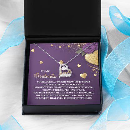 To My Soulmate - Love Dancing Heart Necklace – A Beautiful Valentine’s Day Gift Celebrating Love, Joy, and Healing - Mallard Moon Gift Shop