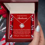 Romantic Anniversary, Valentine's Day Gift for Soulmate, Wife, Girlfriend - The Moment I Met You - Love Knot Pendant Necklace