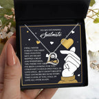 To My Stunning Soulmate - Love Dancing Heart Necklace – A Romantic Valentine’s Day Gift That Celebrates Falling in Love Again and Again