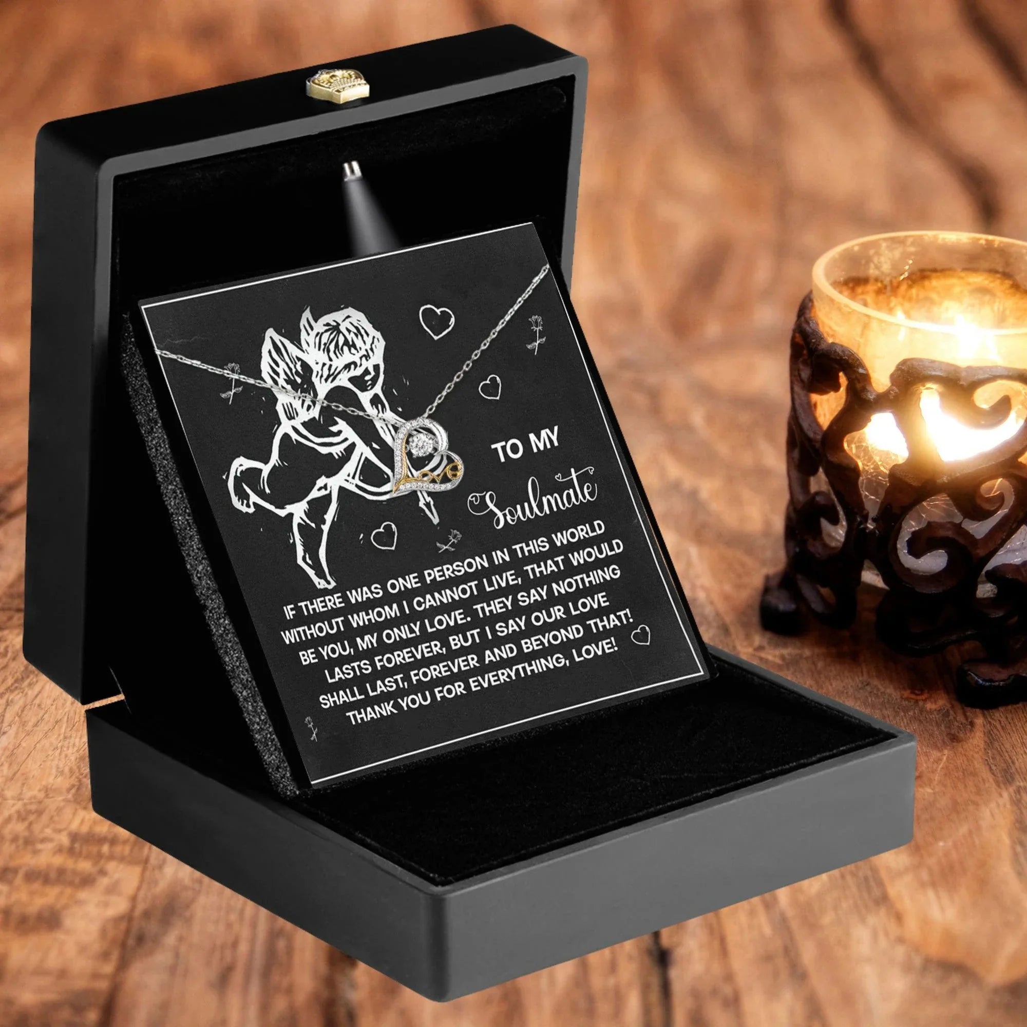 To My Soulmate - Love Dancing Heart Necklace – A Heartfelt Gift to Celebrate Love That Lasts Forever
