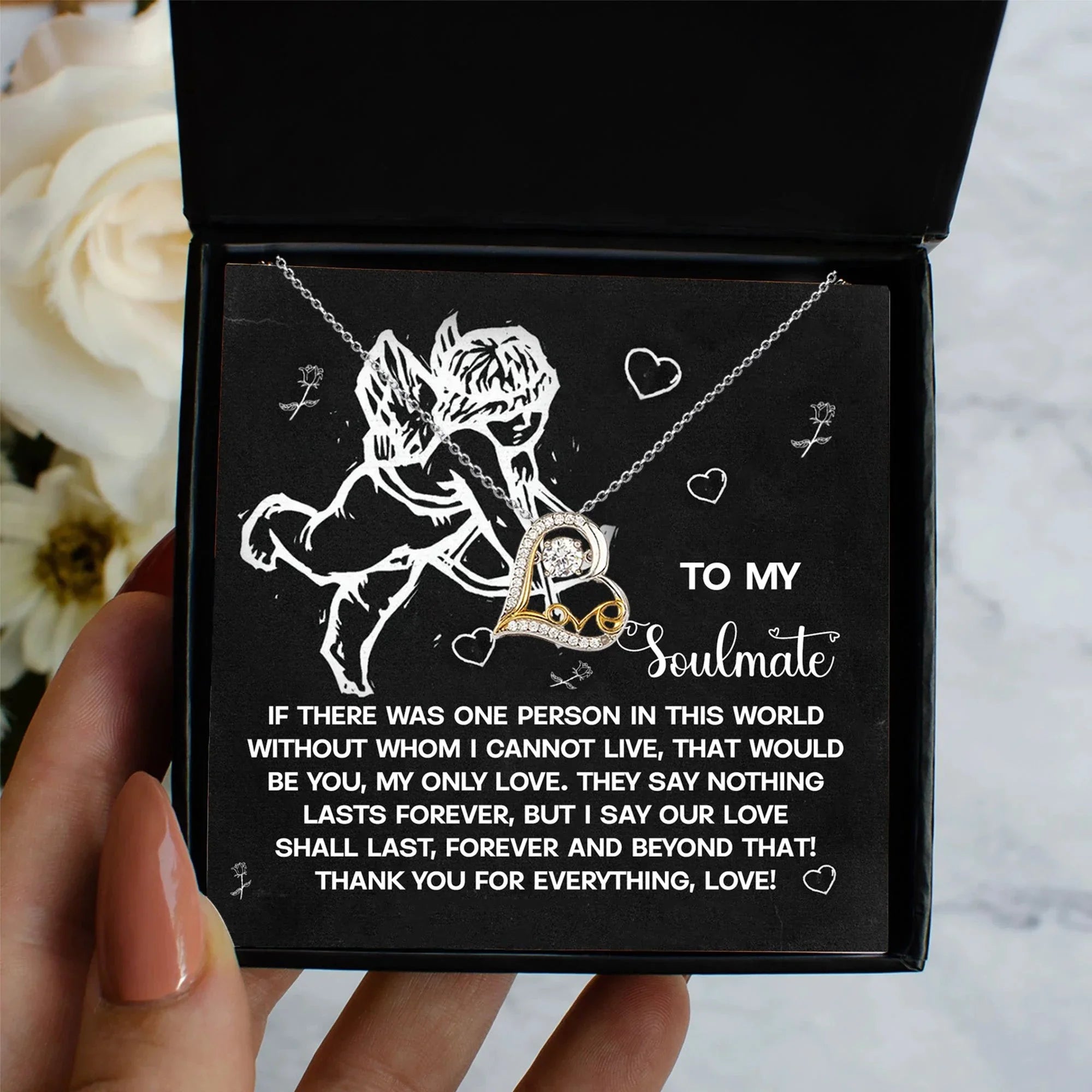 To My Soulmate - Love Dancing Heart Necklace – A Heartfelt Gift to Celebrate Love That Lasts Forever