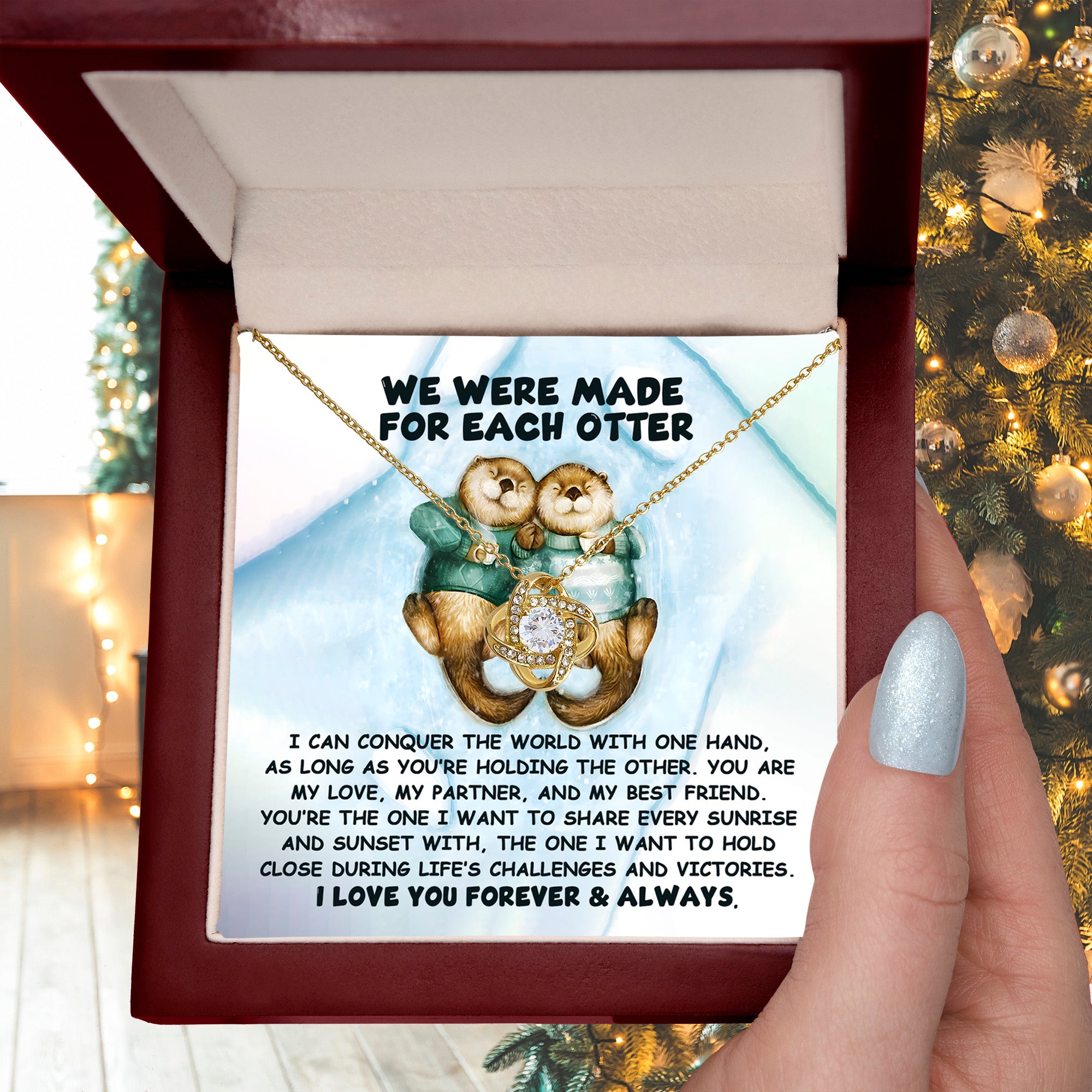 Gift for Soulmate - Made For Each Otter - Love Knot Pendant Necklace - Mallard Moon Gift Shop