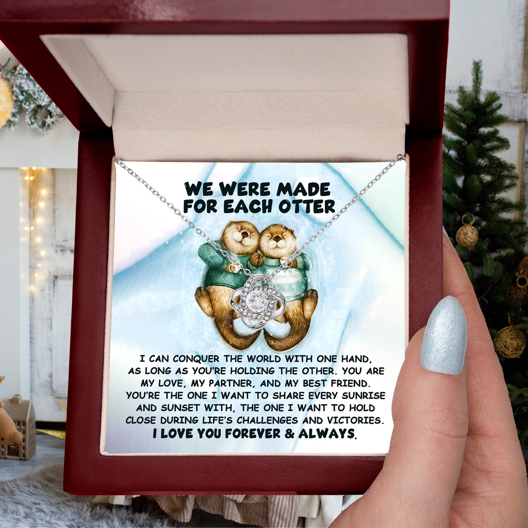 Gift for Soulmate - Made For Each Otter - Love Knot Pendant Necklace - Mallard Moon Gift Shop